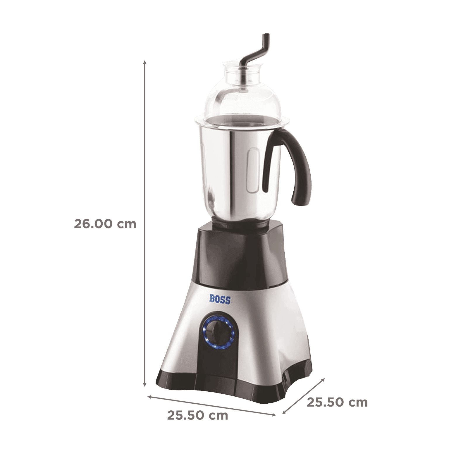 BOSS Cyclone 750 Watt 4 Jars Mixer Grinder (18000 RPM, LED Indicators, Silver)_3