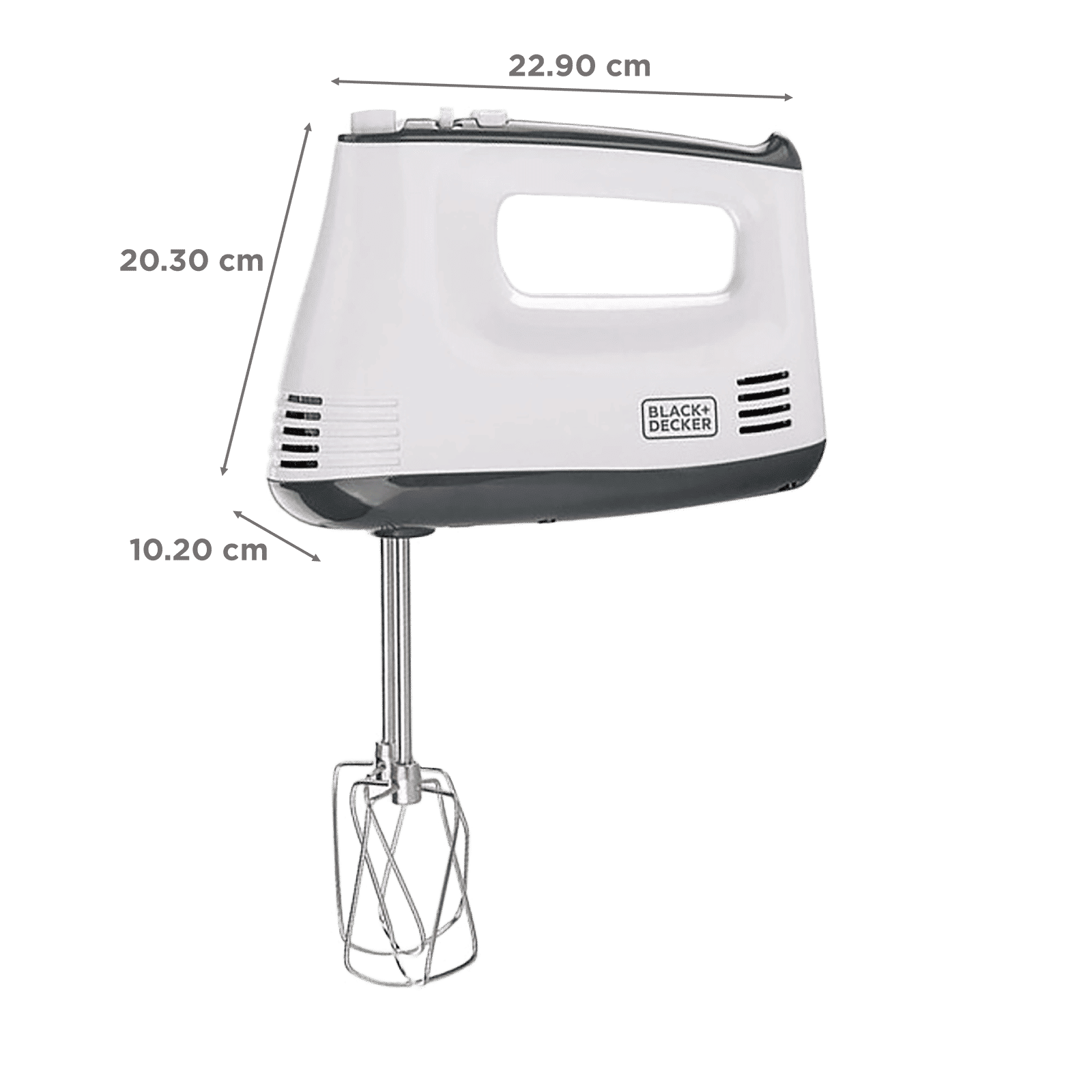 BLACK&DECKER M350 300 Watt 5 Speed Hand Blender with 4 Attachments (Quick Beater Lock, White)_3