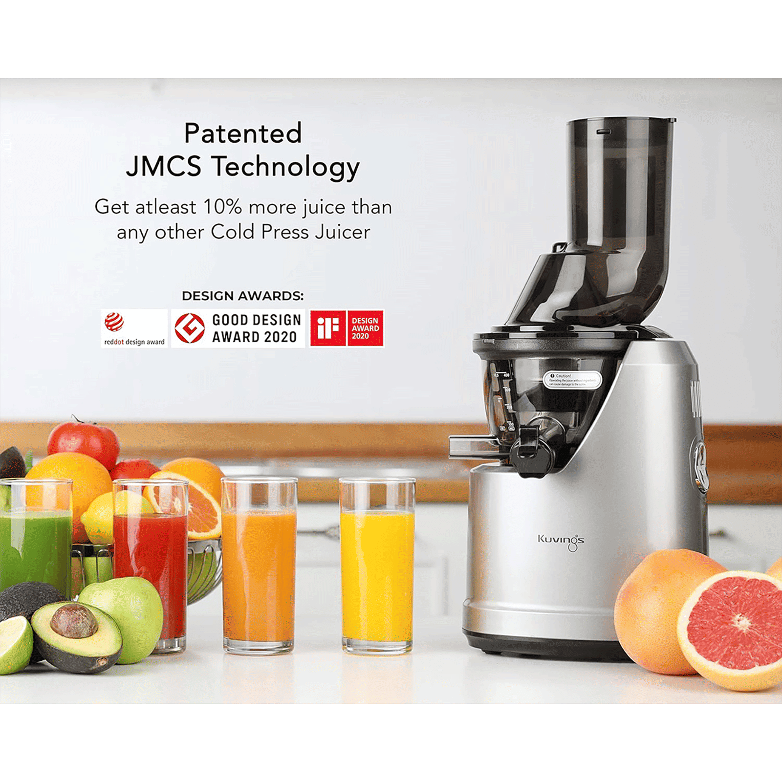 Kuvings B1700 240 Watt 1 Jar Cold Press Slow Juicer (50 RPM, 3-in-1 Multi Function, Dark Silver)_6