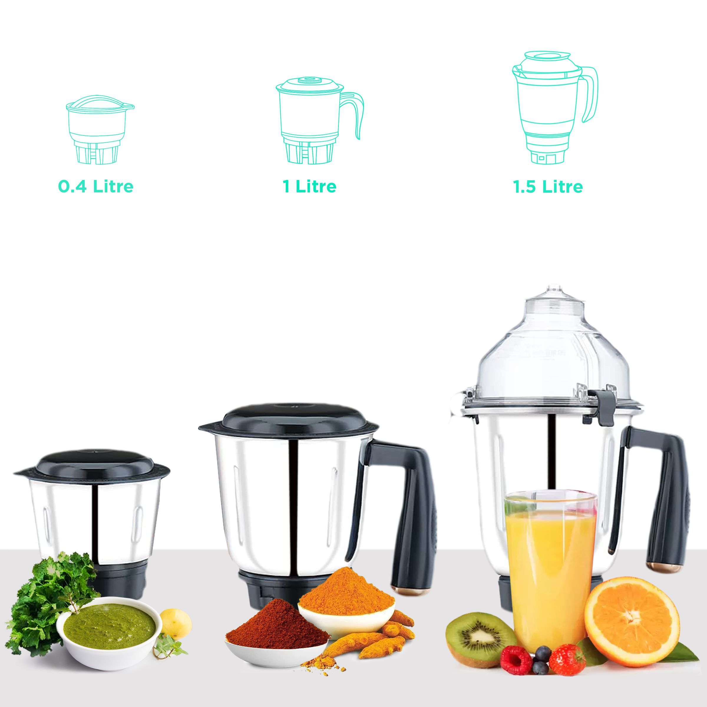 BAJAJ GX 3701 750 Watt 3 Jars Mixer Grinder (18000 RPM, Nutri Pro Feature, Black) BAJAJ GX 3701 750 Watt 3 Jars Mixer Grinder (18000 RPM, Nutri Pro Feature, Black)_4