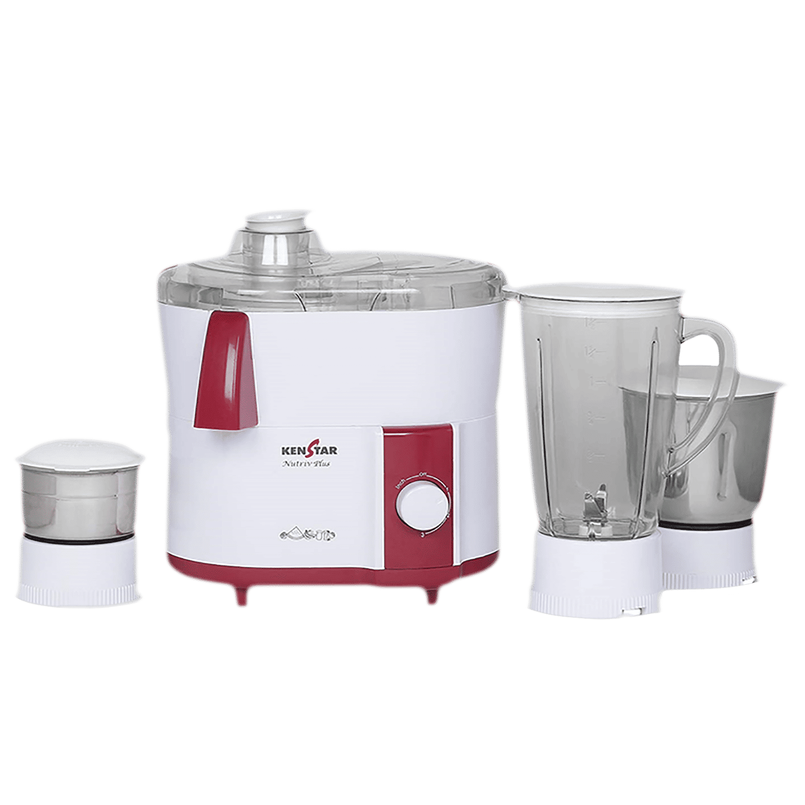 KENSTAR Nutriv Plus 450 Watt 3 Jars Juicer Mixer Grinder (18000 RPM, Hybrid Motor, White/Maroon)_10