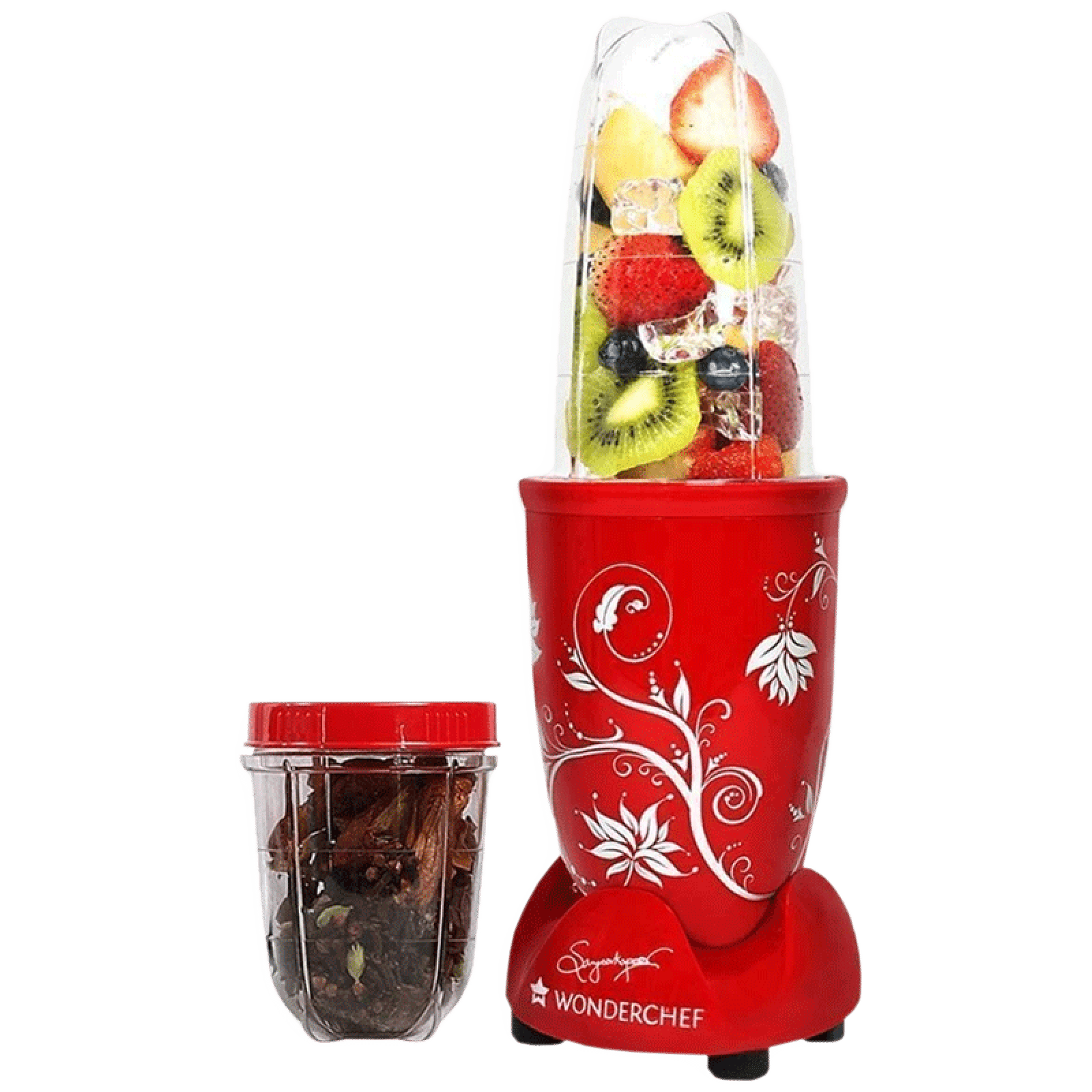WONDERCHEF Nutri-Blend 400 Watt 2 Jars Mixer Grinder Blender (22000 RPM, All-In-One System, Red) WONDERCHEF Nutri-Blend 400 Watt 2 Jars Mixer Grinder Blender (22000 RPM, All-In-One System, Red)_1