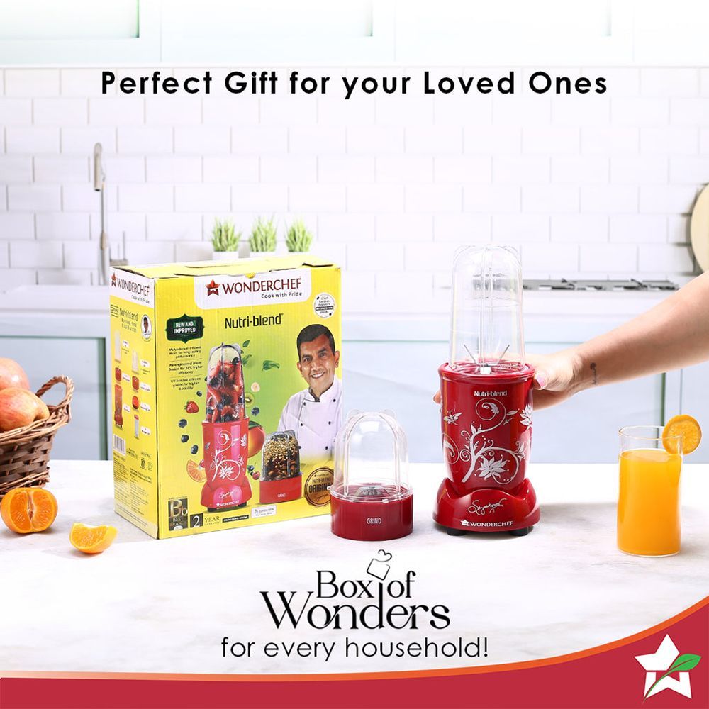 WONDERCHEF Nutri-Blend 400 Watt 2 Jars Mixer Grinder Blender (22000 RPM, All-In-One System, Red) WONDERCHEF Nutri-Blend 400 Watt 2 Jars Mixer Grinder Blender (22000 RPM, All-In-One System, Red)_19