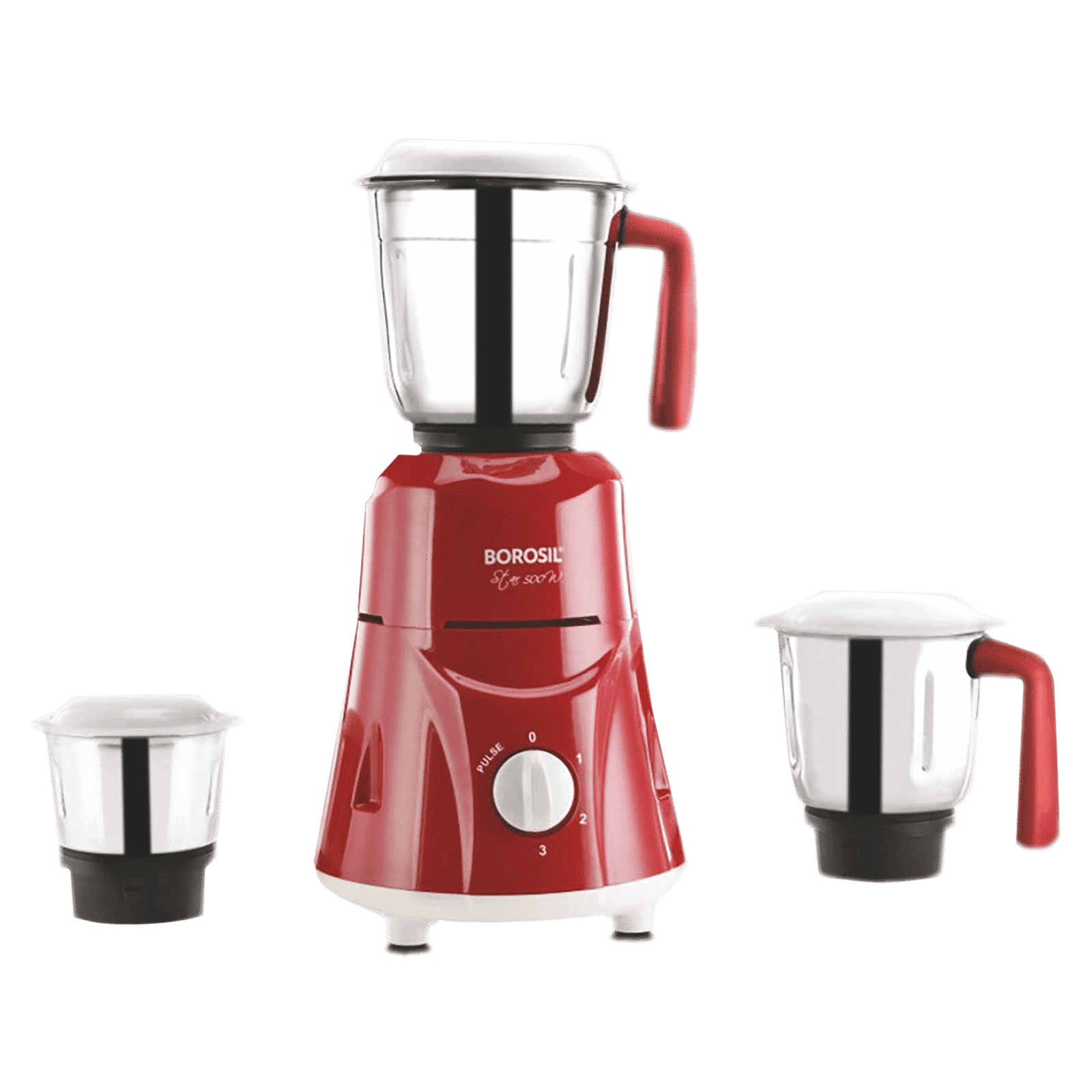 BOROSIL Star 500 Watt 3 Jars Mixer Grinder (20000 RPM, Pure Turbo motor, Maroon)_6