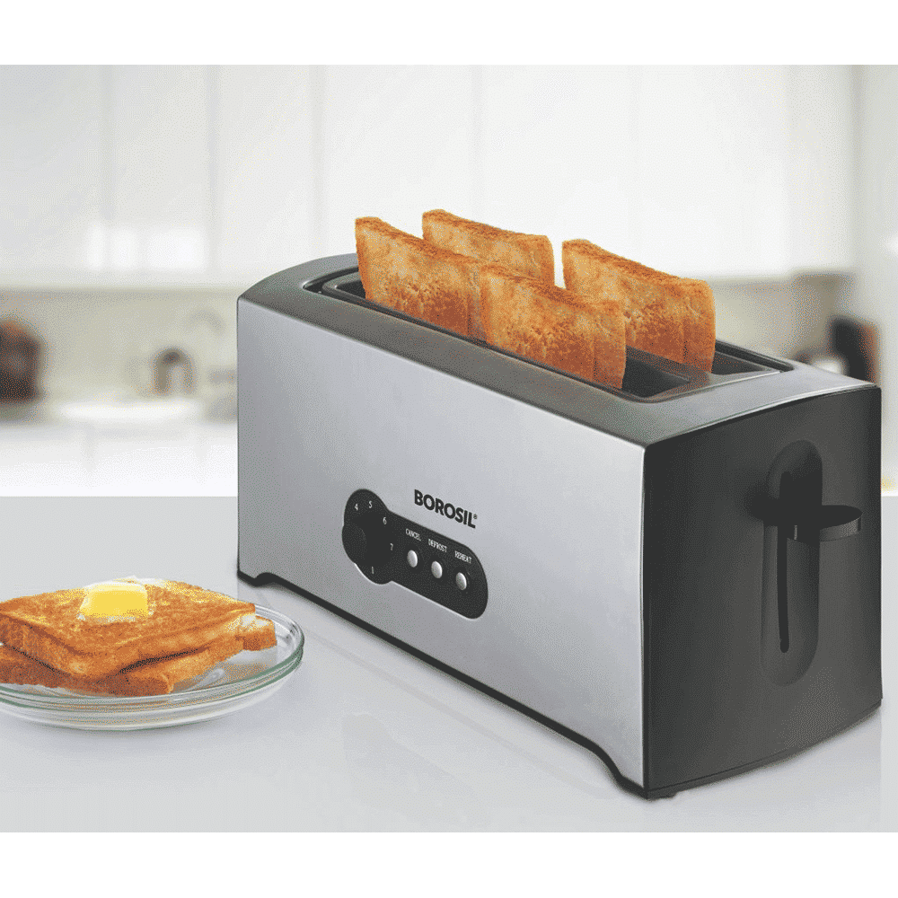 BOROSIL Krispy 1500W 4 Slice Pop-Up Toaster with Temperature Control (Silver) BOROSIL Krispy 1500W 4 Slice Pop-Up Toaster with Temperature Control (Silver)_7