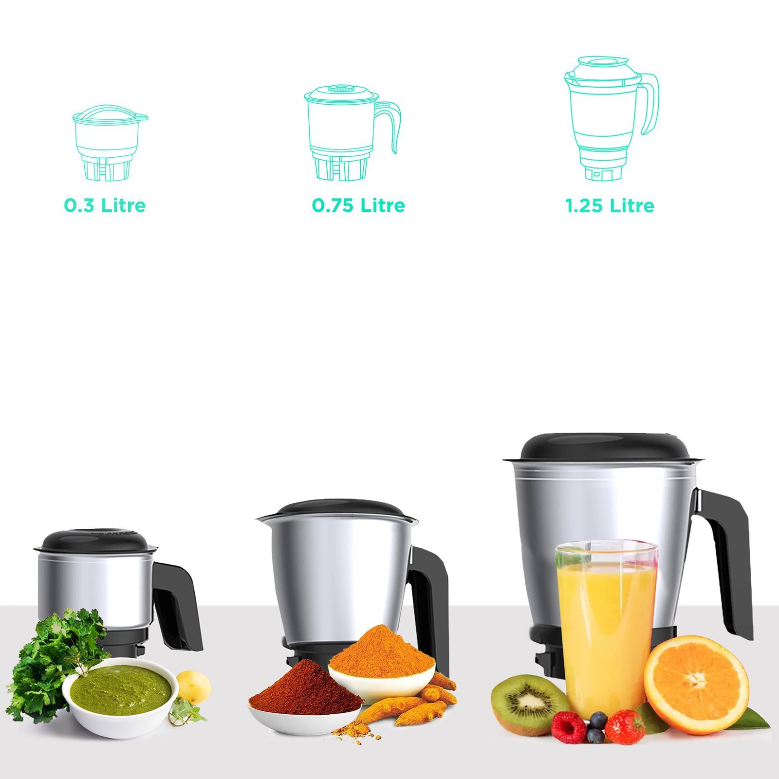 PHILIPS Viva Collection 750 Watt 3 Jars Mixer Grinder (19000 RPM, Overload Protection, Cashmere Grey & Bold Black)_4