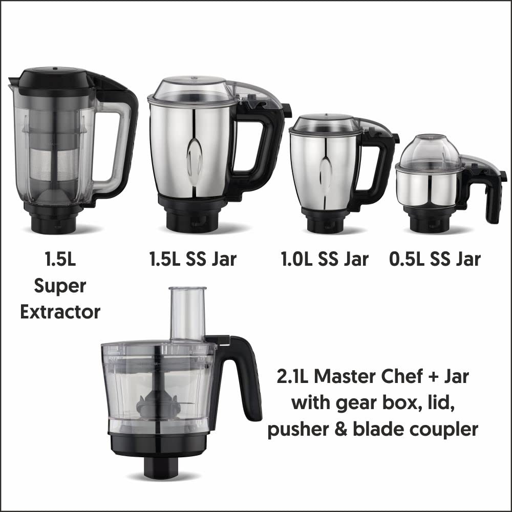 Preethi Zodiac Cosmo 750 Watt 5 Jars Juicer Mixer Grinder (18000 RPM, 3D Cooling System, Black) Preethi Zodiac Cosmo 750 Watt 5 Jars Juicer Mixer Grinder (18000 RPM, 3D Cooling System, Black)_14