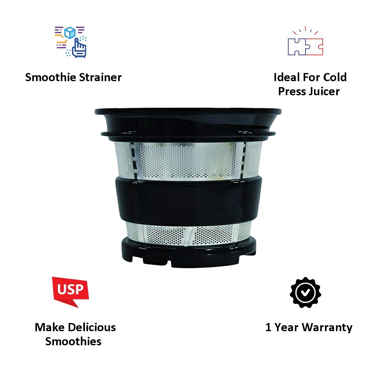 Kuvings Smoothie Strainer For Cold Press Juicer (Make Delicious Smoothies, KUVB17SM, Black)_3