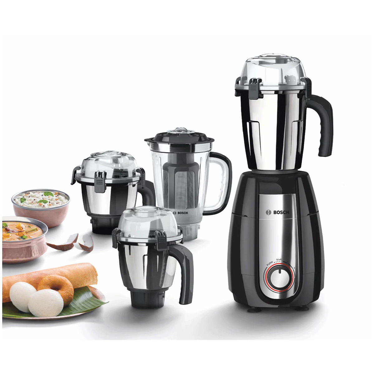 BOSCH TrueMixx Pro 1000 Watt 4 Jars Mixer Grinder (24000 RPM, Stone Pounding Technology, Black)_12