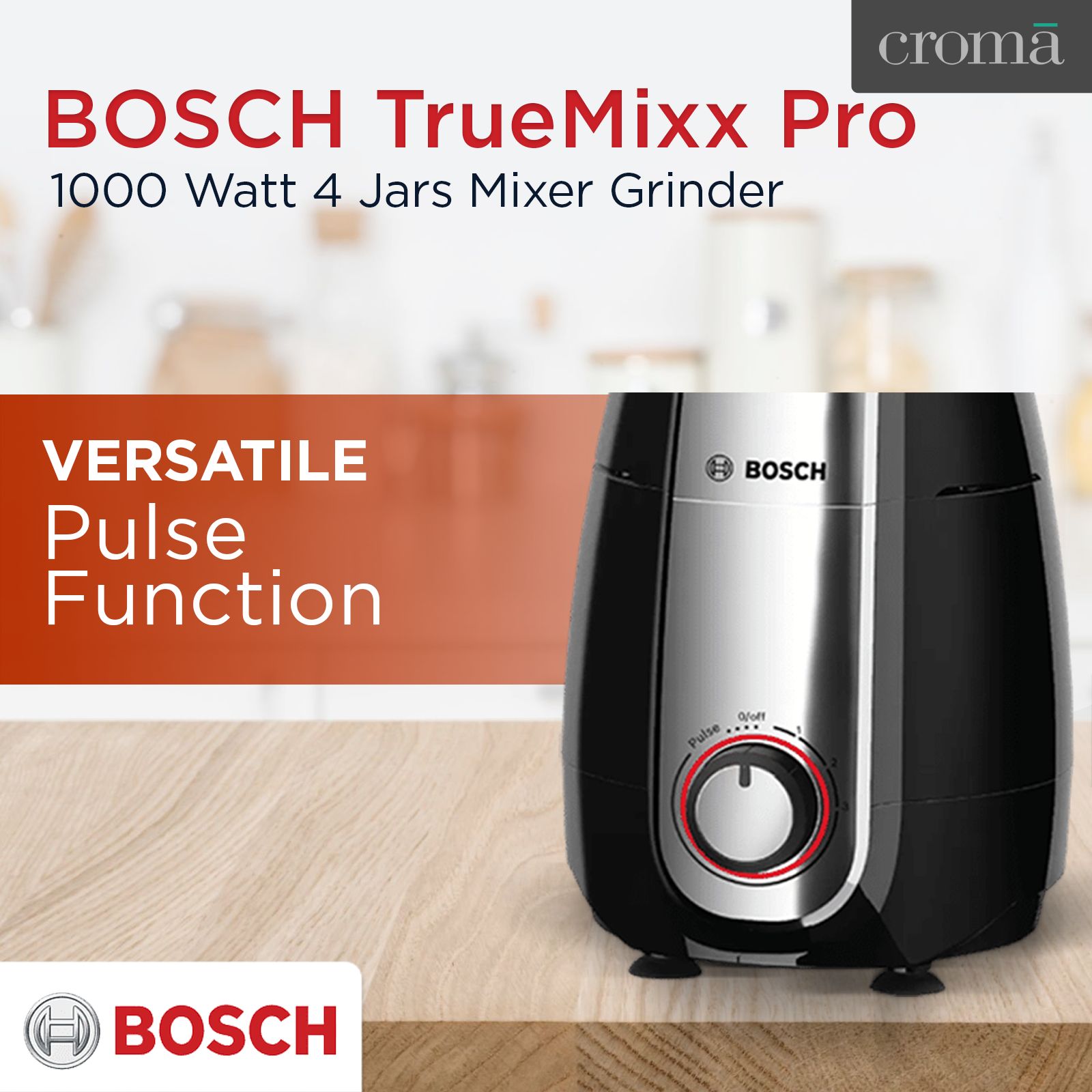 BOSCH TrueMixx Pro 1000 Watt 4 Jars Mixer Grinder (24000 RPM, Stone Pounding Technology, Black)_15