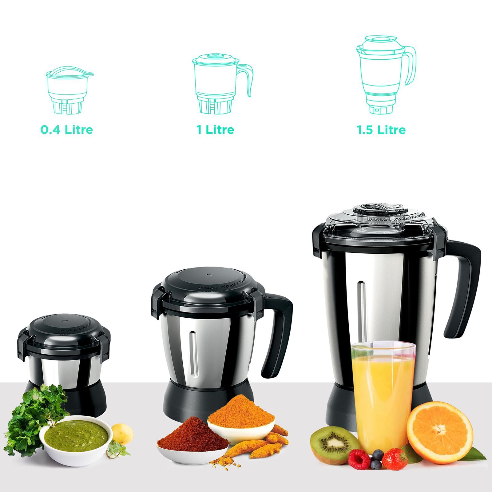 BOSCH TrueMixx Radiance 600 Watt 3 Jars Mixer Grinder (22000 RPM, Stone Pounding Technology, Red)_4