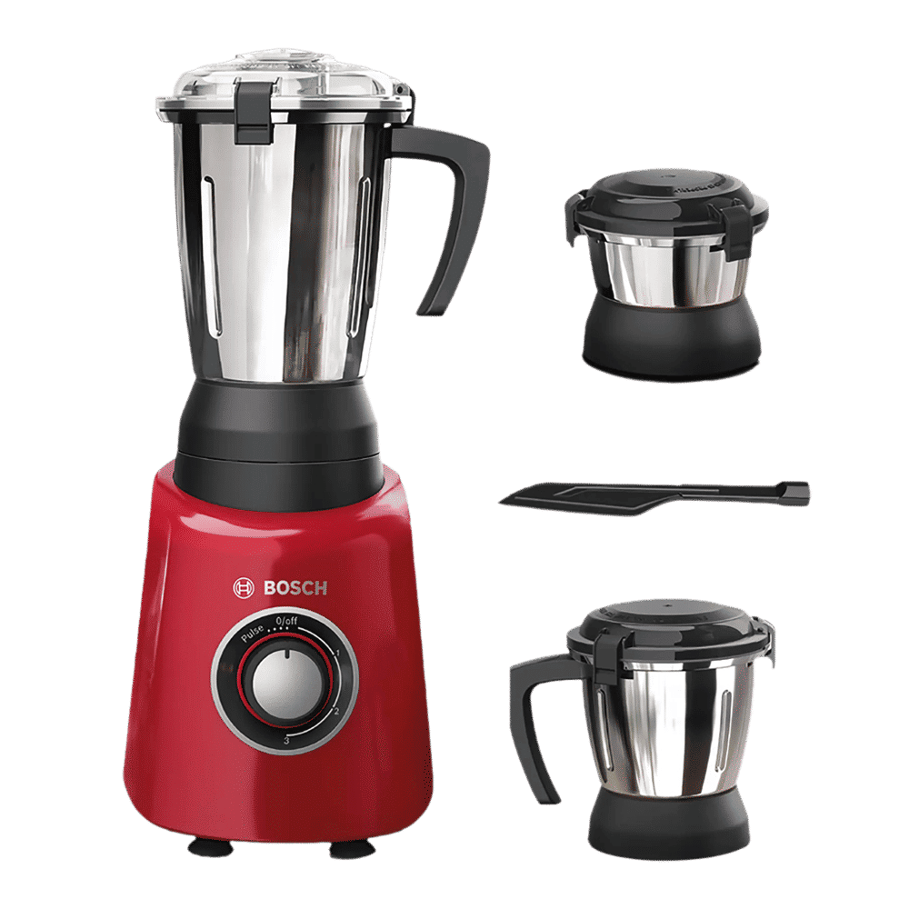 BOSCH TrueMixx Radiance 600 Watt 3 Jars Mixer Grinder (22000 RPM, Stone Pounding Technology, Red)_5