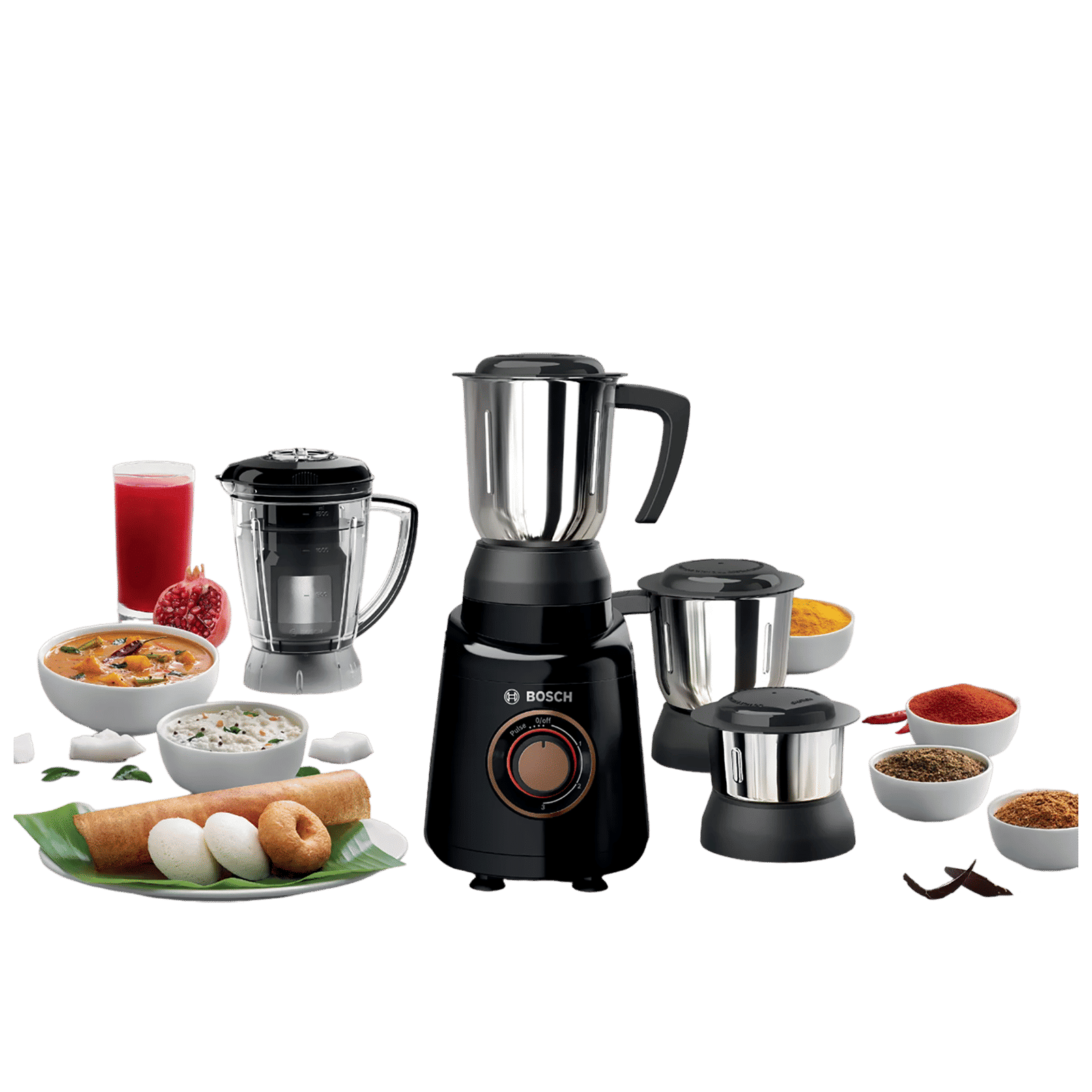 BOSCH TrueMixx Radiance 600 Watt 4 Jars Mixer Grinder (22000 RPM, HiFlux Motor, Black) BOSCH TrueMixx Radiance 600 Watt 4 Jars Mixer Grinder (22000 RPM, HiFlux Motor, Black)_17