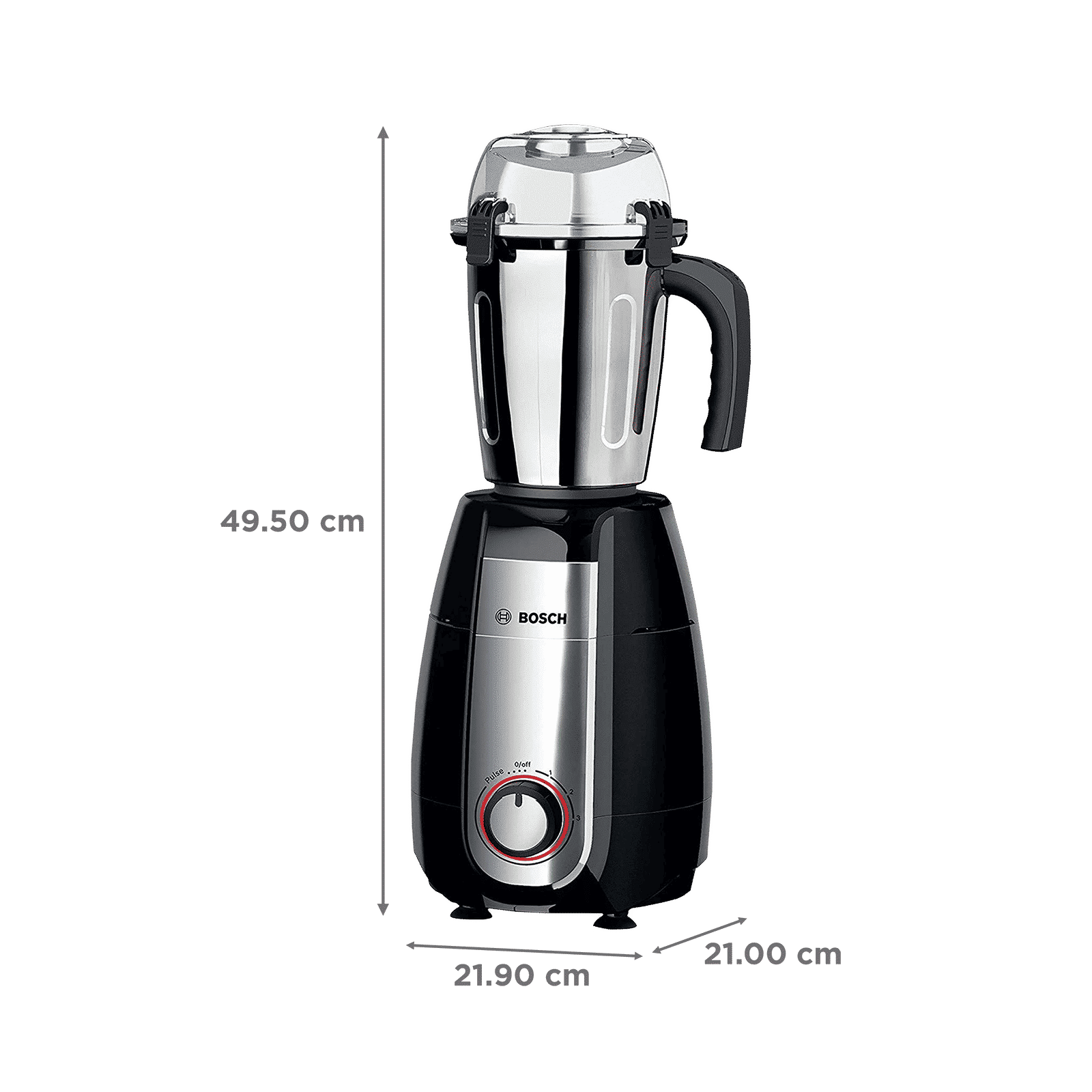 BOSCH TrueMixx Pro 750 Watt 4 Jars Mixer Grinder (22000 RPM, HiFlux Motor, Black)_3