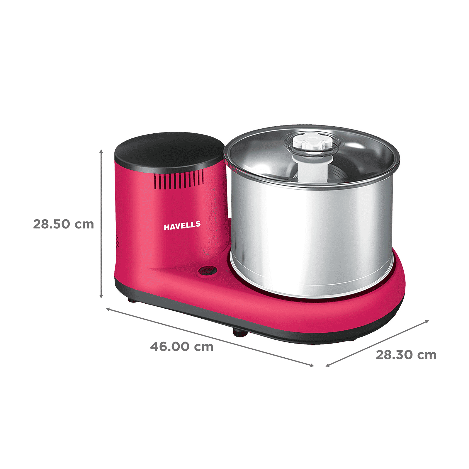 HAVELLS Alai 2 Litres 2 Stones Wet Grinder with Coconut Scrapper (Thermal Overload Protection, Pink)_3