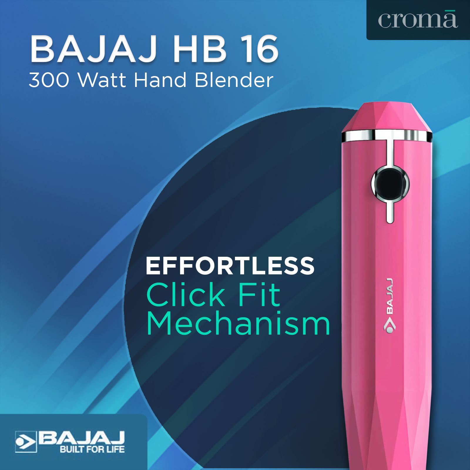 BAJAJ Juvel 300 Watt Hand Blender (Pentaflow Breaker System, Pink)_8