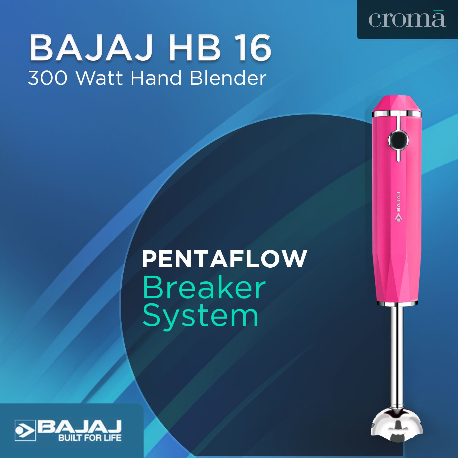 BAJAJ Juvel 300 Watt Hand Blender (Pentaflow Breaker System, Pink)_9