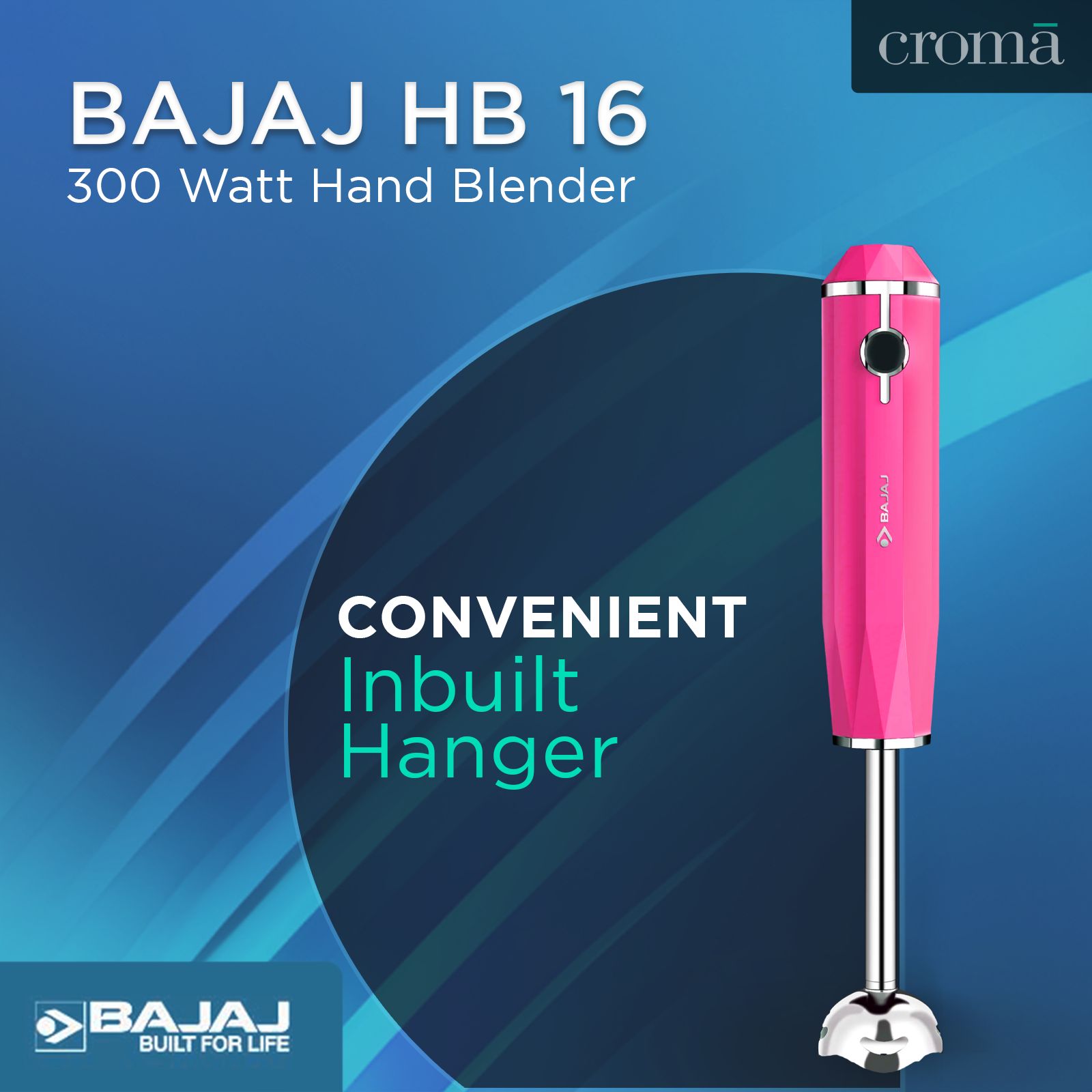 BAJAJ Juvel 300 Watt Hand Blender (Pentaflow Breaker System, Pink)_10