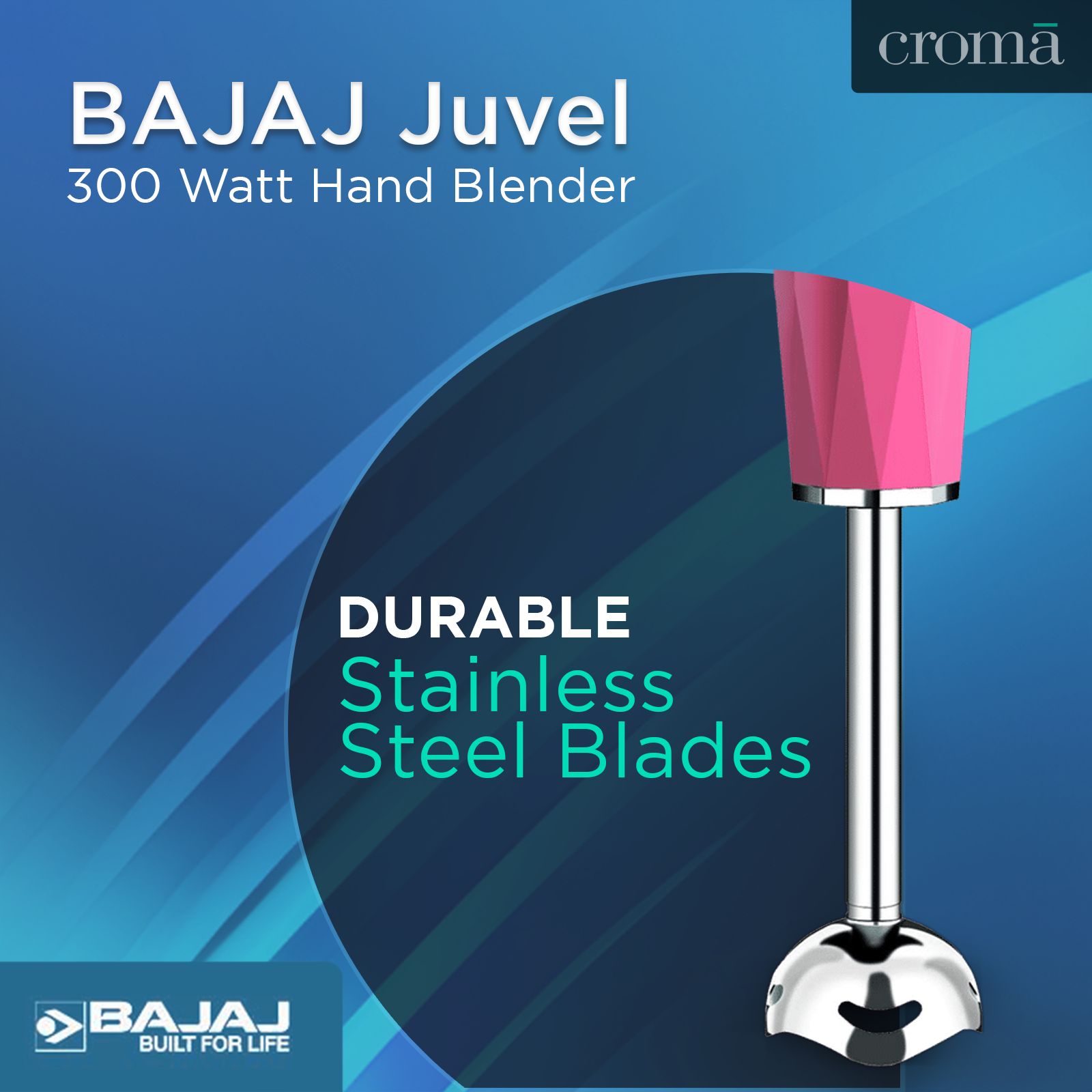 BAJAJ Juvel 300 Watt Hand Blender (Pentaflow Breaker System, Pink)_11