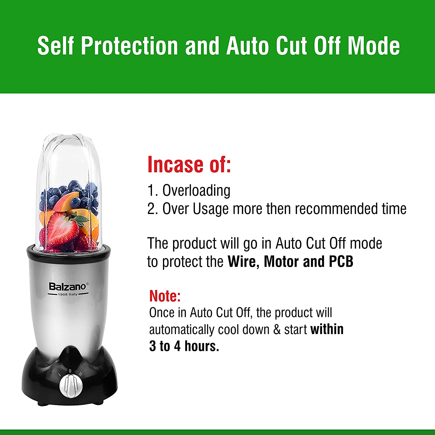 Balzano Nutri 500 Watt 2 Jars Blender (20000 RPM, Single Knob Operation, Silver) Balzano Nutri 500 Watt 2 Jars Blender (20000 RPM, Single Knob Operation, Silver)_9