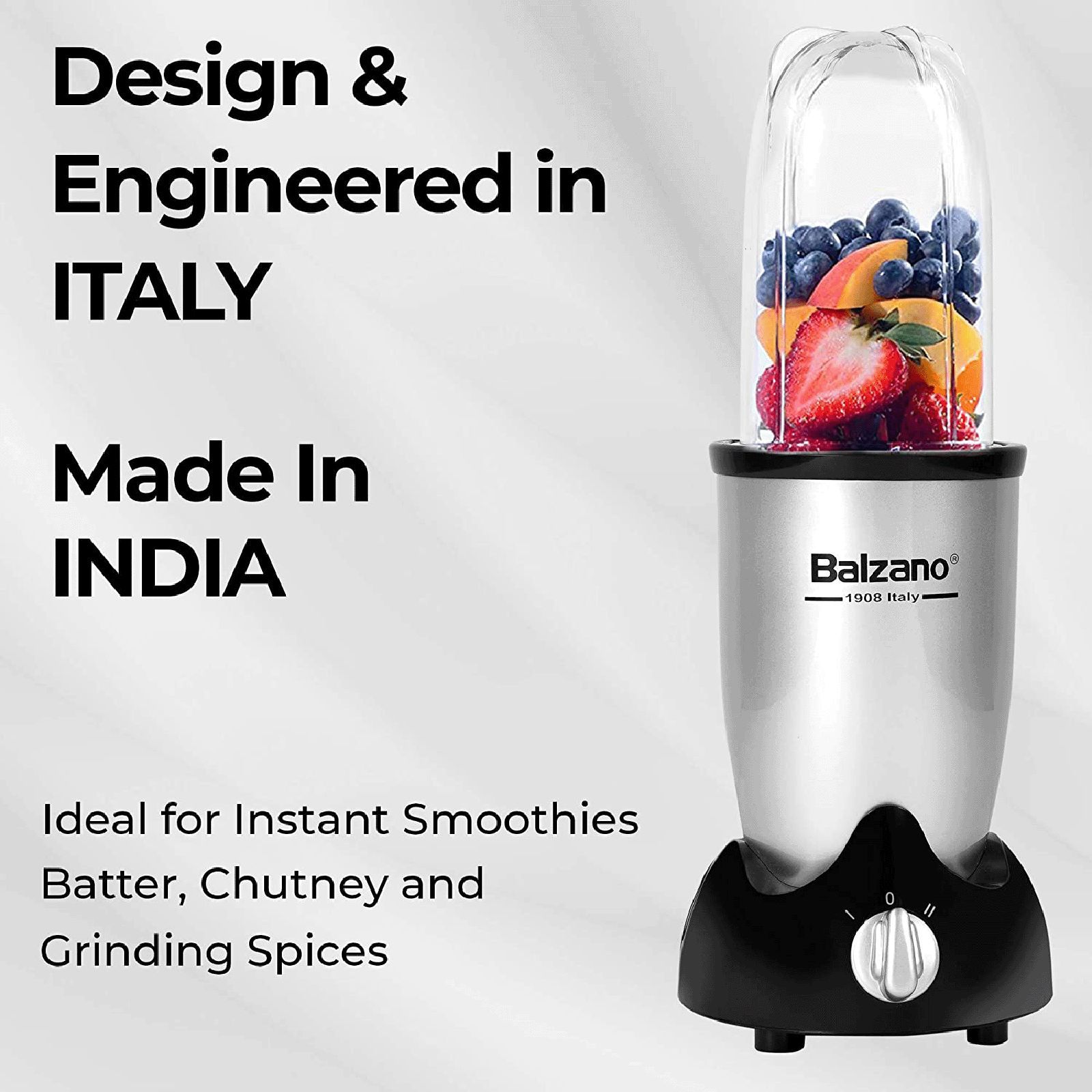 Balzano Nutri 500 Watt 2 Jars Blender (20000 RPM, Single Knob Operation, Silver) Balzano Nutri 500 Watt 2 Jars Blender (20000 RPM, Single Knob Operation, Silver)_4