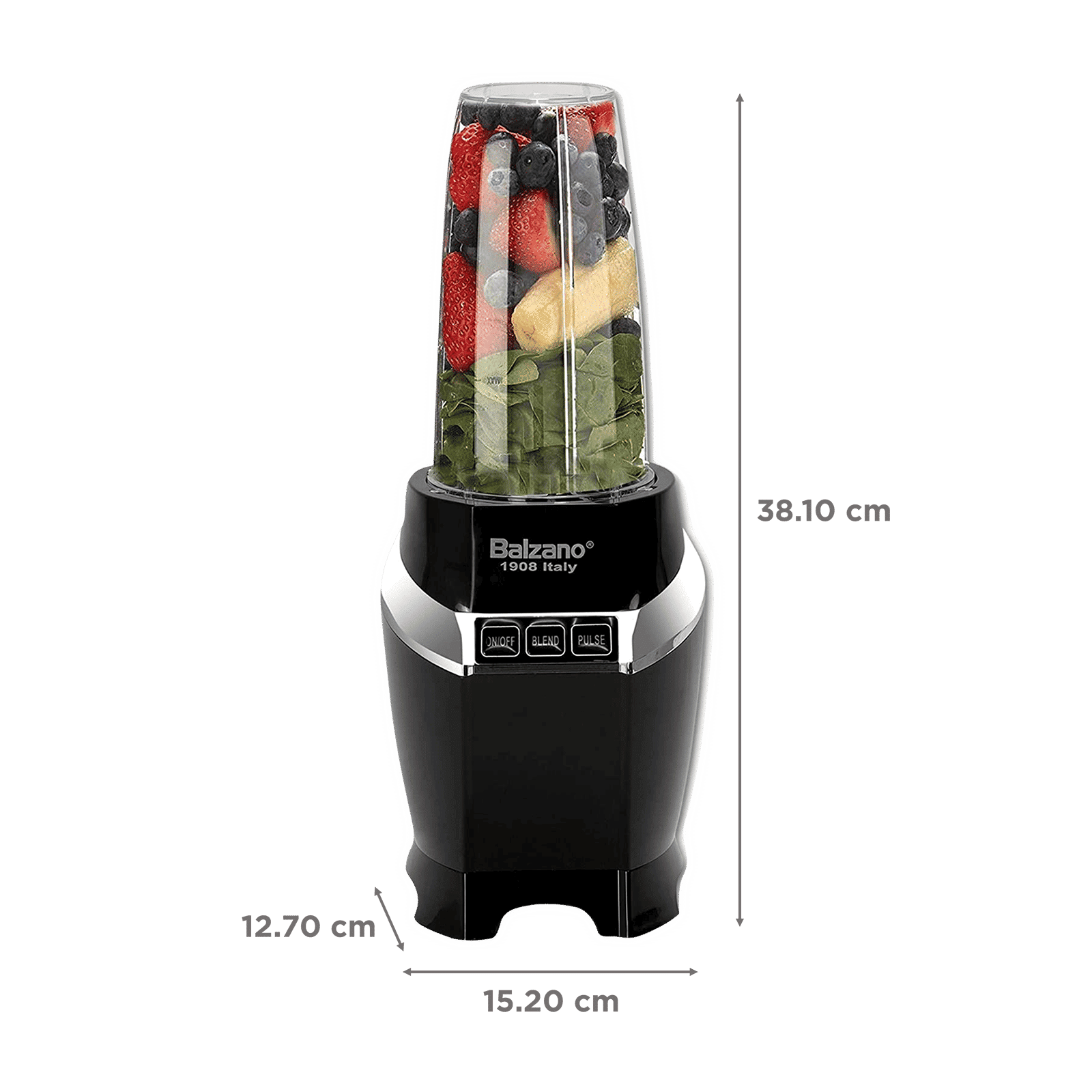 Balzano 1200 Watt 3 Jars Blender (28000 RPM, High Speed Operation, Black)_3