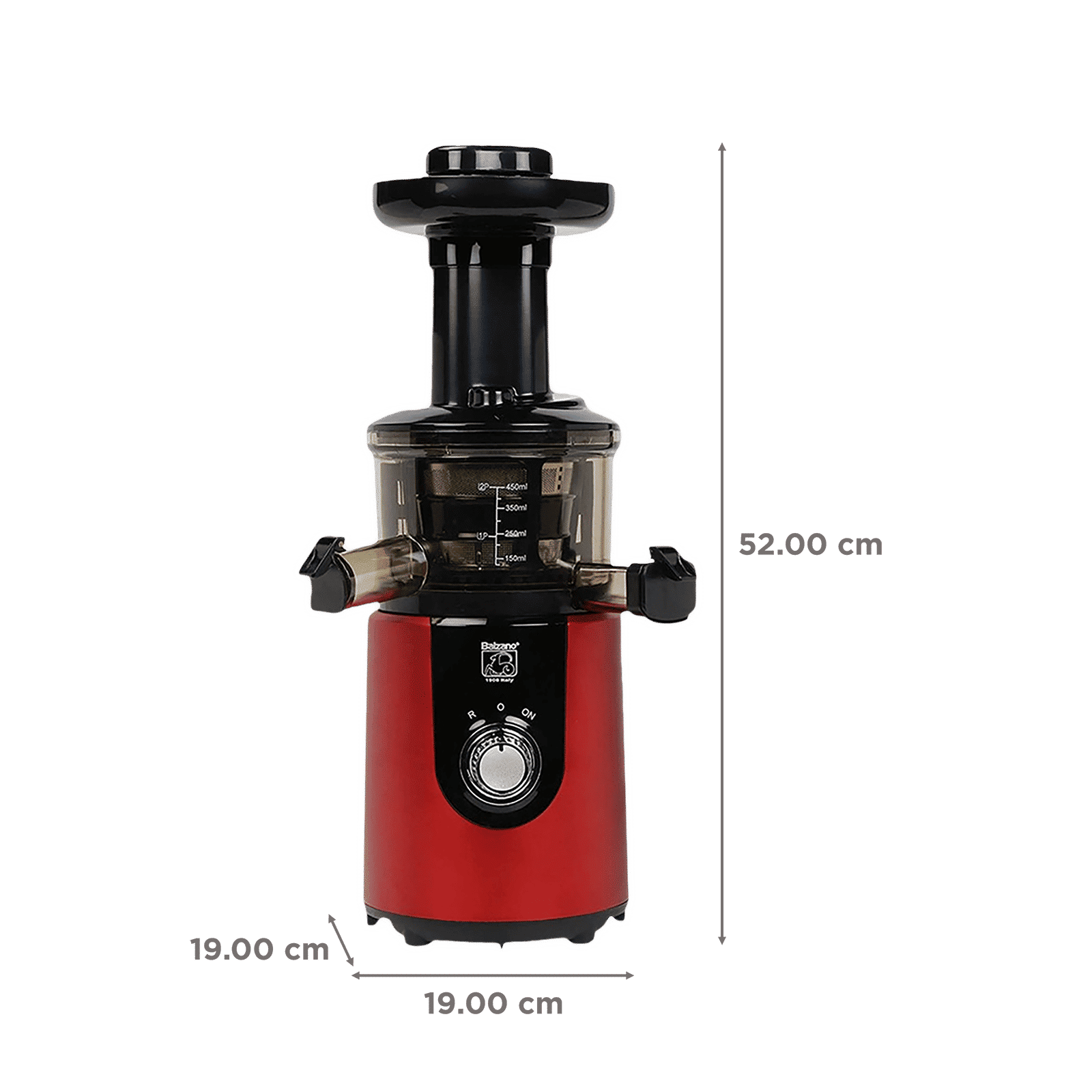 Balzano 180 Watt 1 Jar Cold Press Slow Juicer (55 RPM, Juicemax Technology, Red)_3