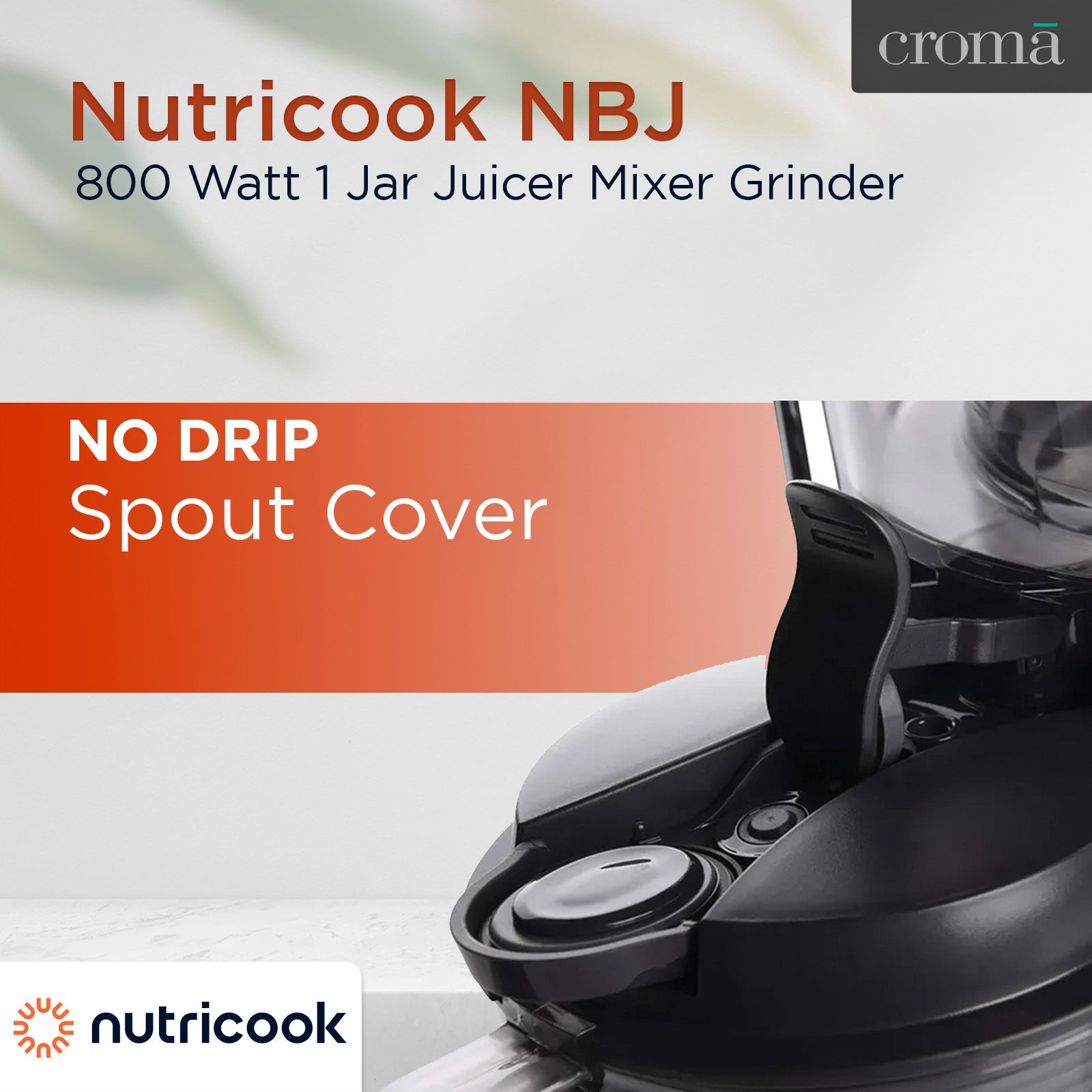 Nutricook NBJ-0801DG 800 Watt 1 Jar Juicer Mixer Grinder (Dishwasher Safe, Black)_17