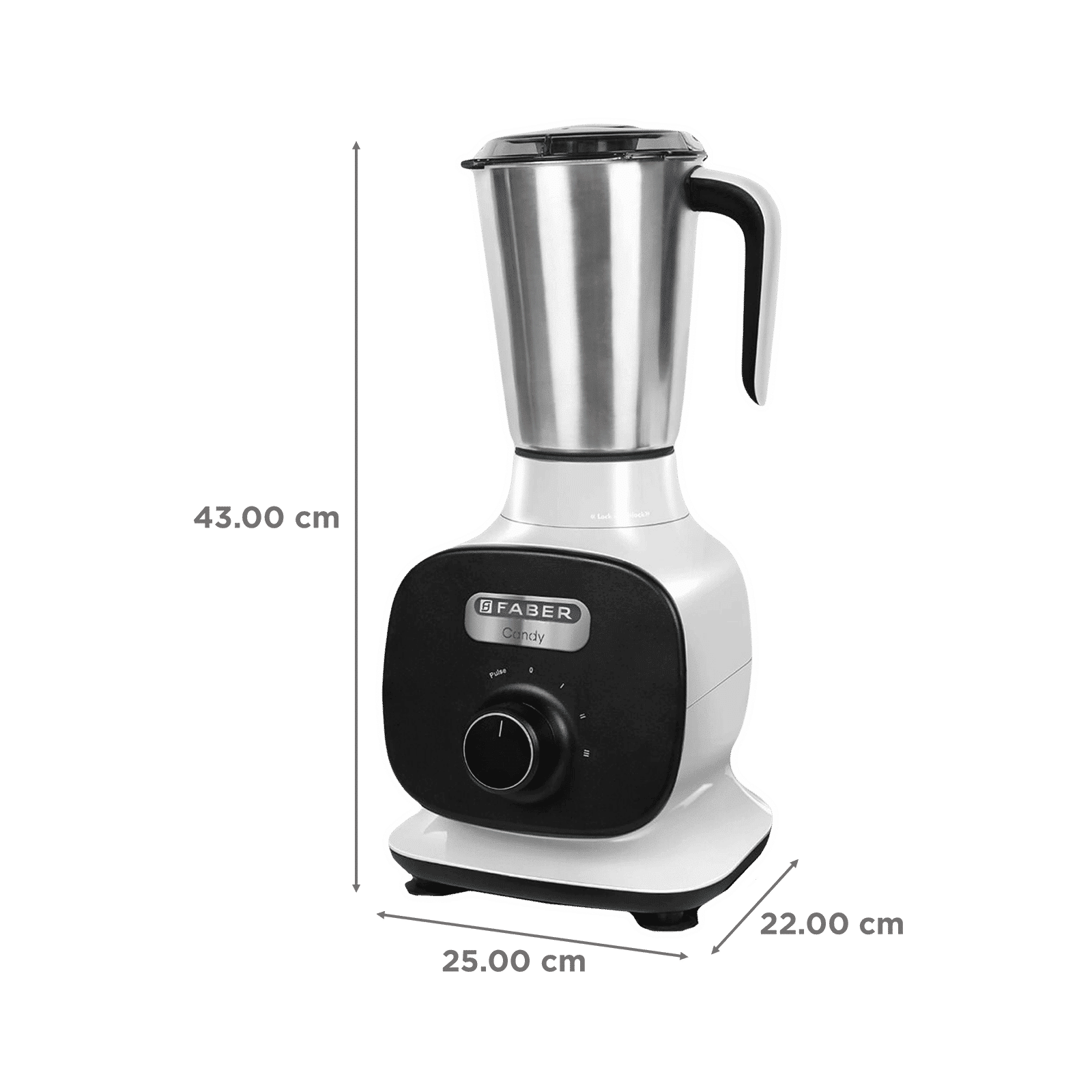 FABER Candy 1000 Watt 3 Jars Mixer Grinder (22000 RPM, 8-in-1 Functions, Black/White)_3