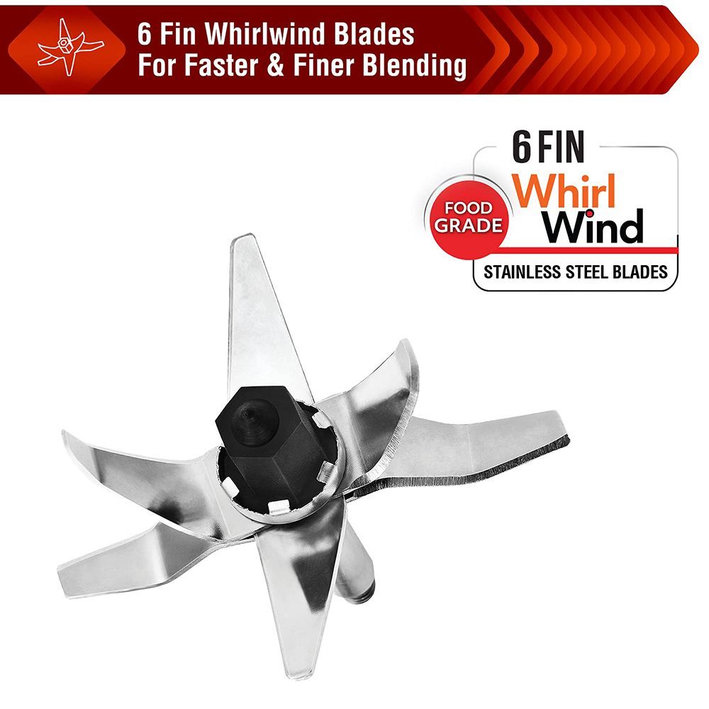 USHA Trienergy Plus 800 Watts 4 Jars Mixer Grinder (High Torque Copper Motor, TP800MX4, Red)_7