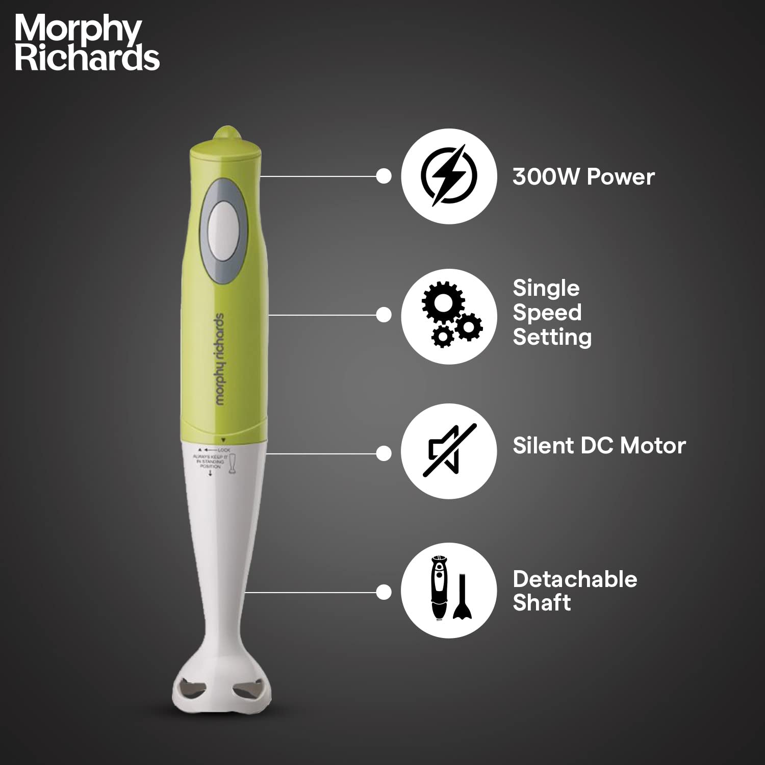 morphy richards Pronto Super 300 Watt Hand Blender (Ergonomic Design, Green) morphy richards Pronto Super 300 Watt Hand Blender (Ergonomic Design, Green)_10