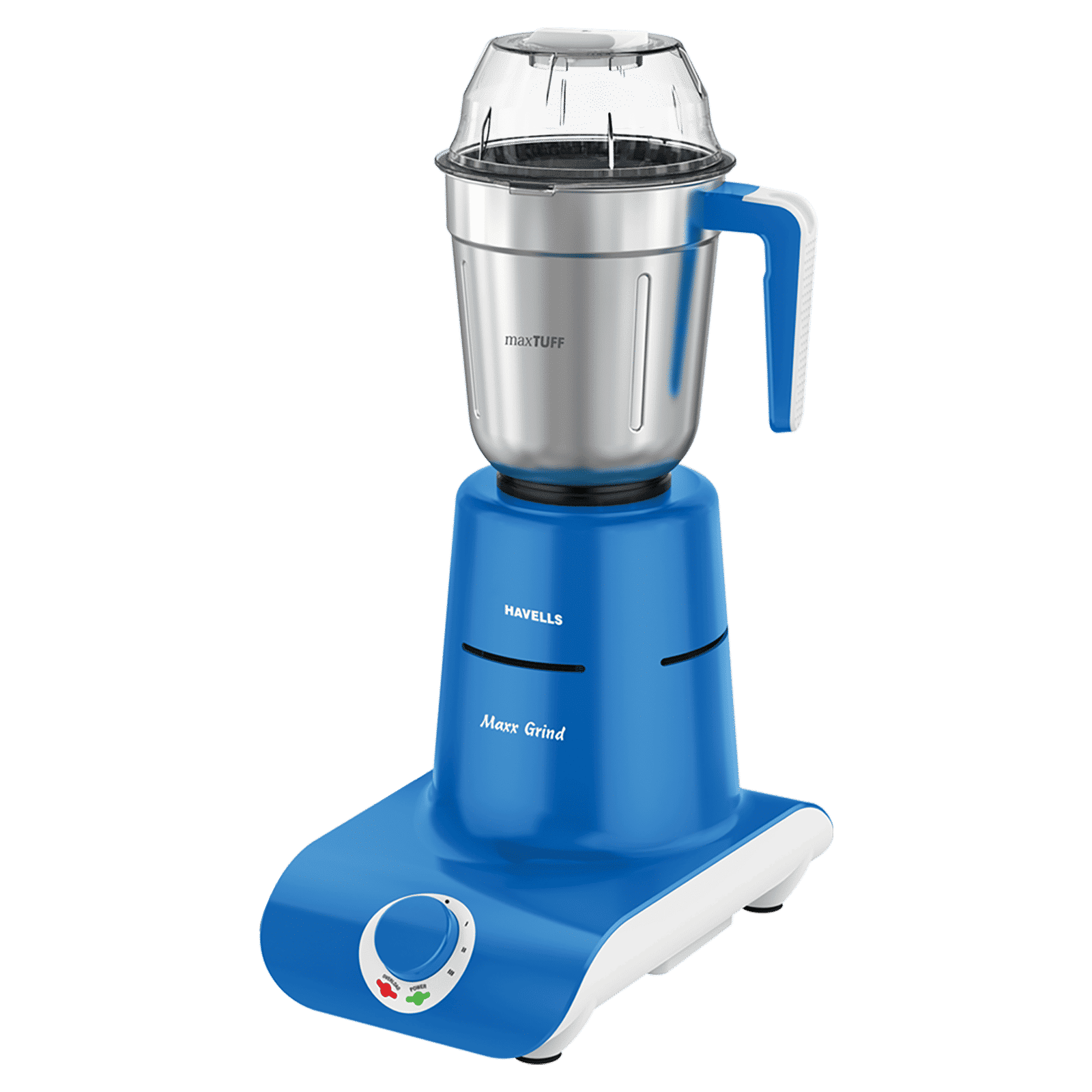 Havells Maxx Grind Plus 750 Watts 3 Jars Mixer Grinder (Transparent Polycarbonate Lid, GHFMGBKB075, Blue) Havells Maxx Grind Plus 750 Watts 3 Jars Mixer Grinder (Transparent Polycarbonate Lid, GHFMGBKB075, Blue)_2