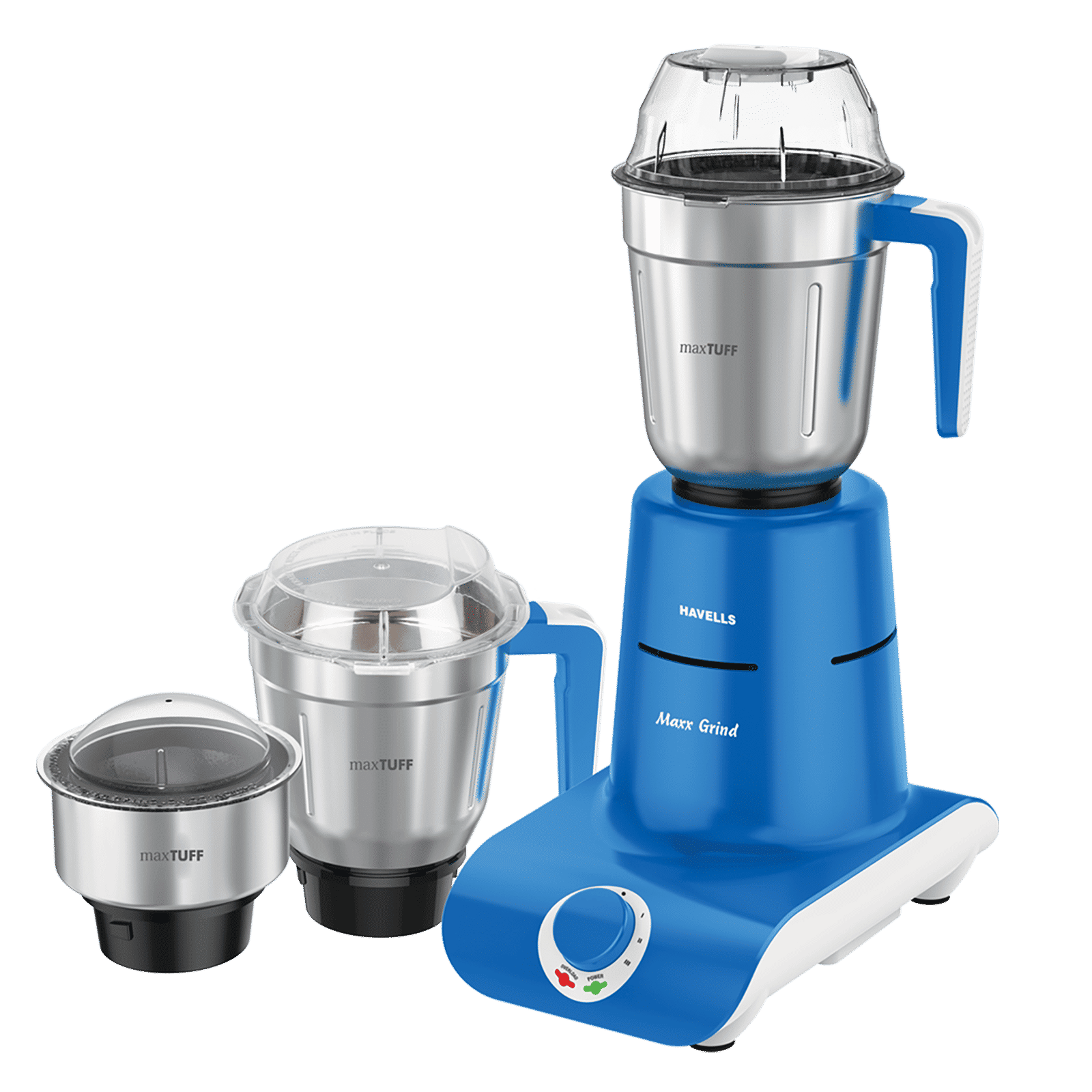 Havells Maxx Grind Plus 750 Watts 3 Jars Mixer Grinder (Transparent Polycarbonate Lid, GHFMGBKB075, Blue) Havells Maxx Grind Plus 750 Watts 3 Jars Mixer Grinder (Transparent Polycarbonate Lid, GHFMGBKB075, Blue)_1