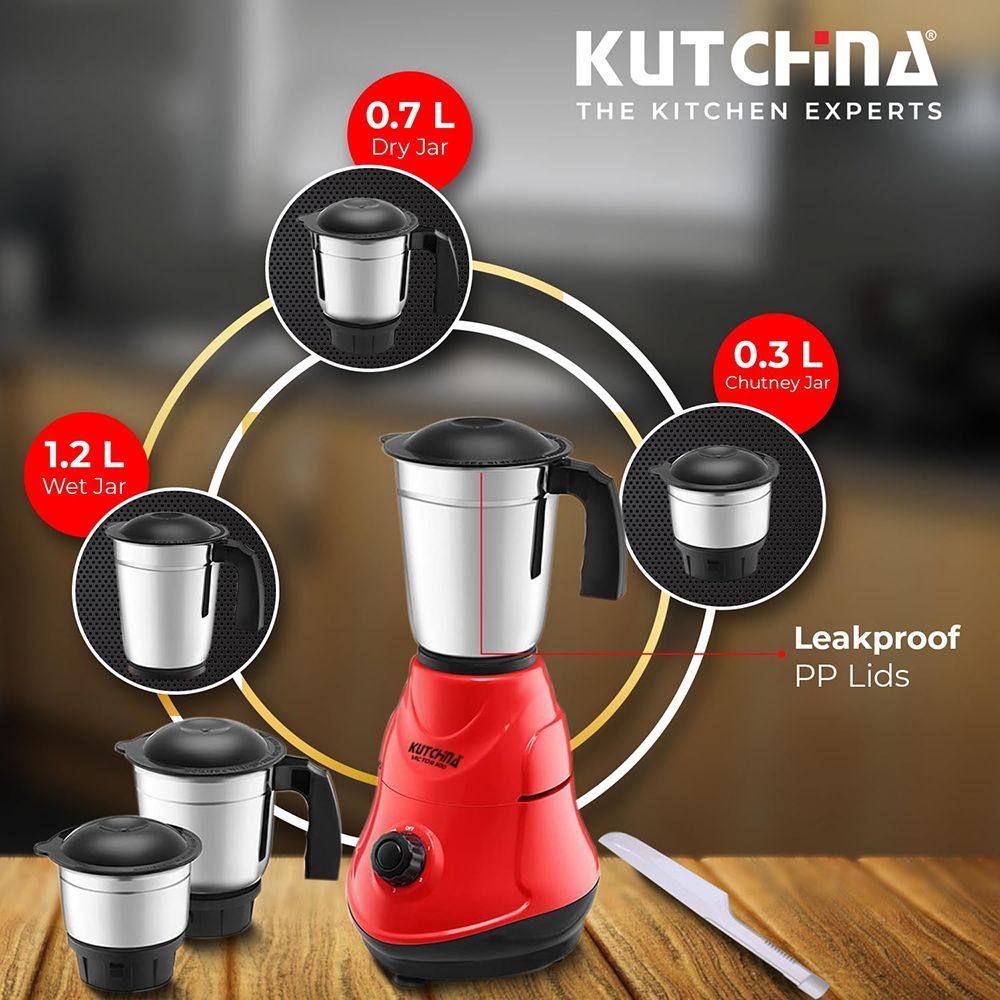 Kutchina MISI VICTOR 500 Watt 3 Jars Mixer Grinder (18000 RPM, Overload Protection, Red)_12