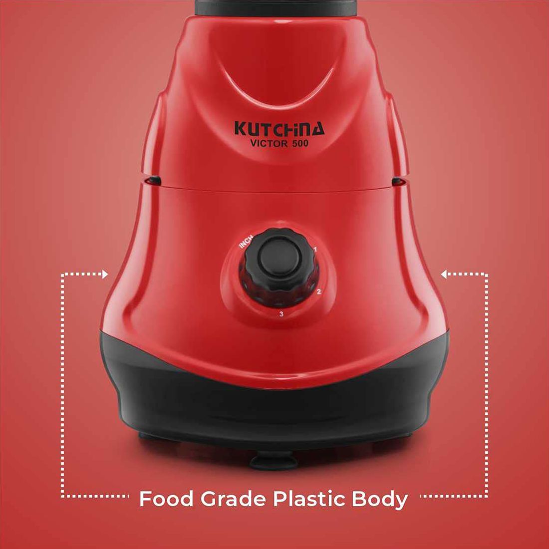 Kutchina MISI VICTOR 500 Watt 3 Jars Mixer Grinder (18000 RPM, Overload Protection, Red)_15