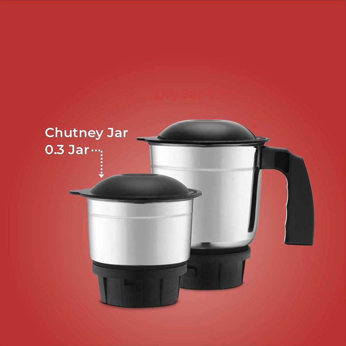 Kutchina MISI VICTOR 500 Watt 3 Jars Mixer Grinder (18000 RPM, Overload Protection, Red)_17