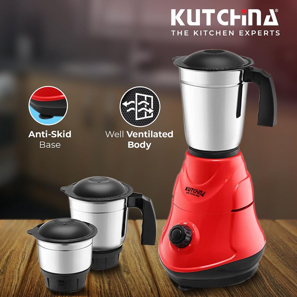 Kutchina MISI VICTOR 500 Watt 3 Jars Mixer Grinder (18000 RPM, Overload Protection, Red)_9