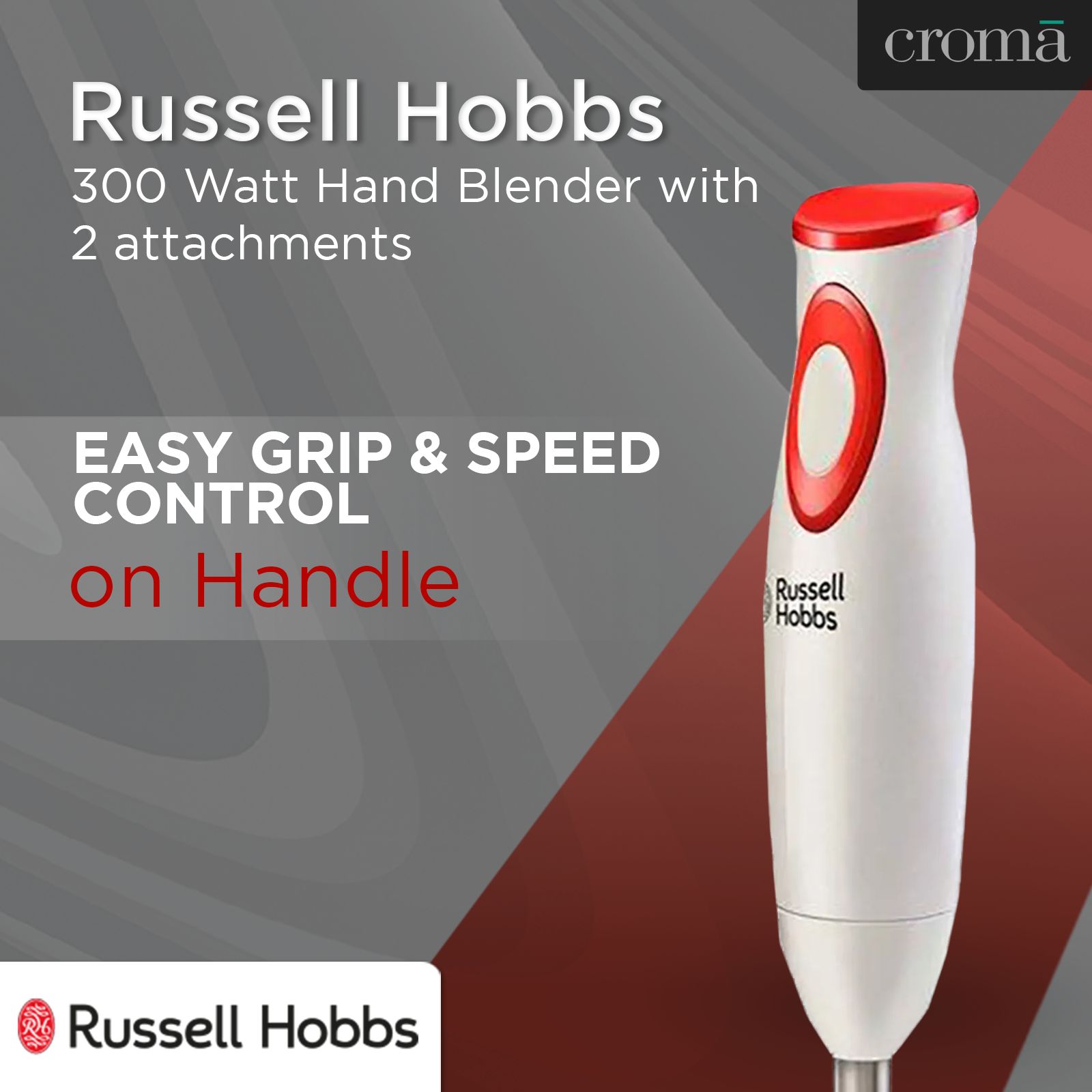 Russell Hobbs 300 Watt Hand Blender with 2 Attachments (Splash Free Design, White)_13