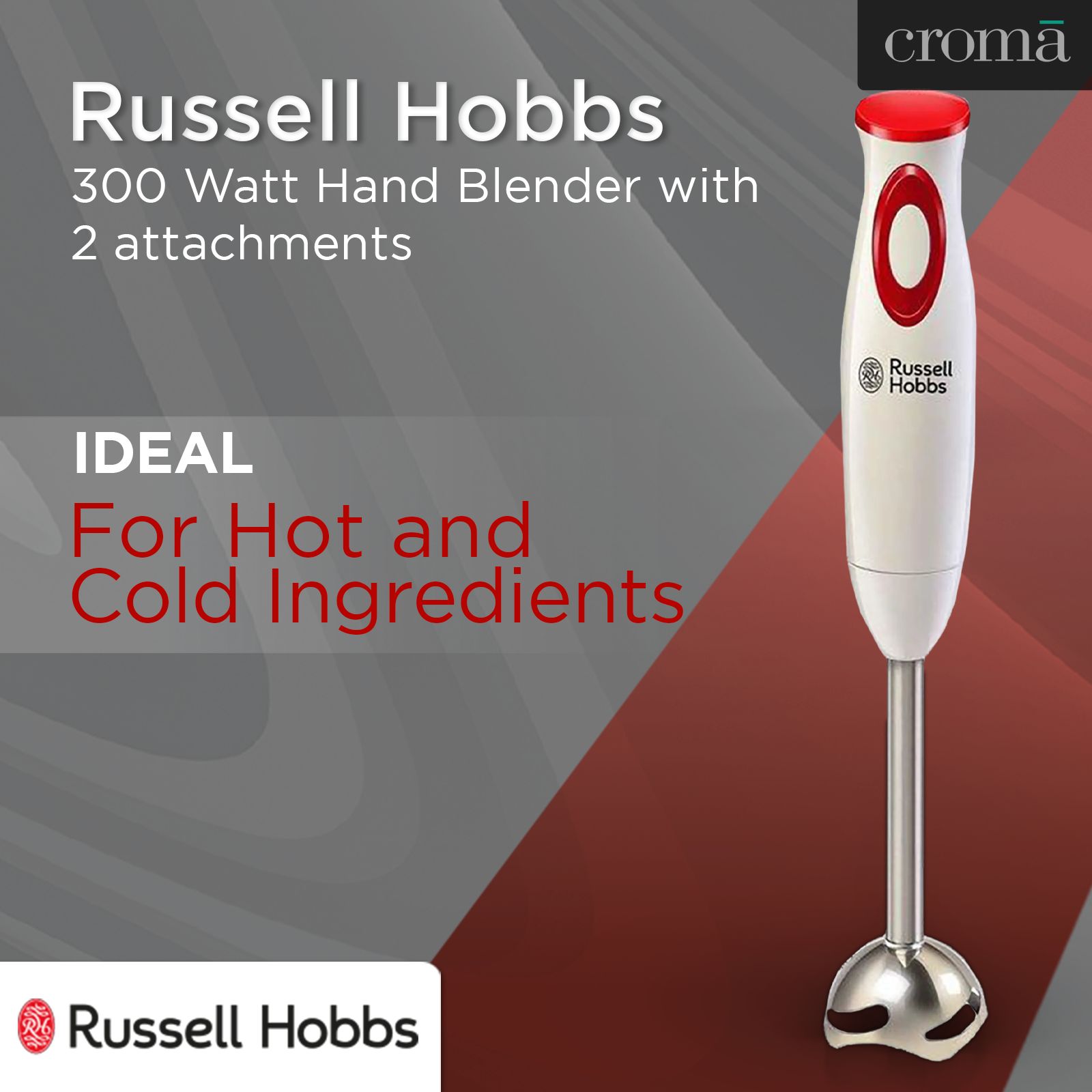 Russell Hobbs 300 Watt Hand Blender with 2 Attachments (Splash Free Design, White)_14
