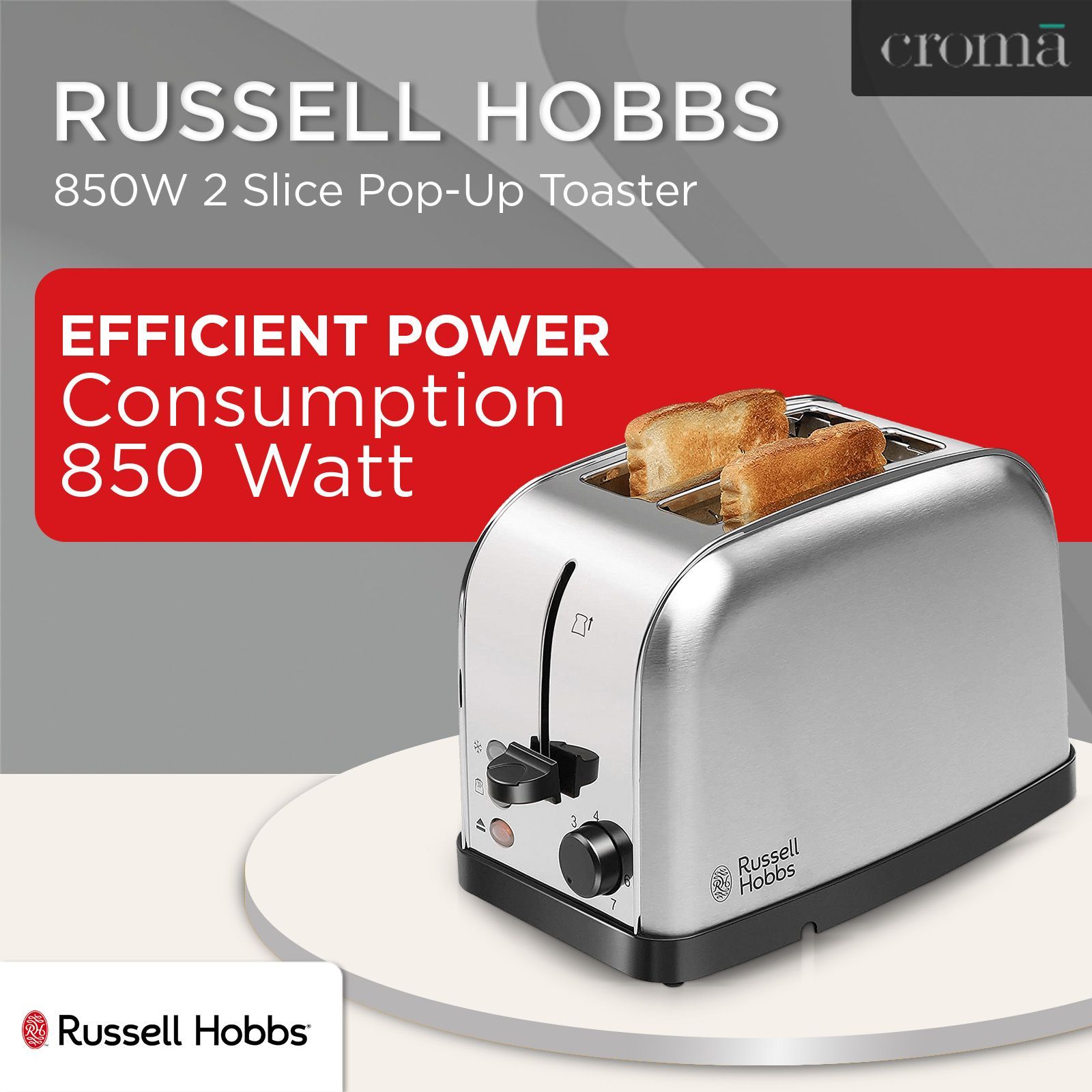 Russell Hobbs Futura 850W 2 Slice Pop-Up Toaster with Removable Crumb Tray (Silver) Russell Hobbs Futura 850W 2 Slice Pop-Up Toaster with Removable Crumb Tray (Silver)_10