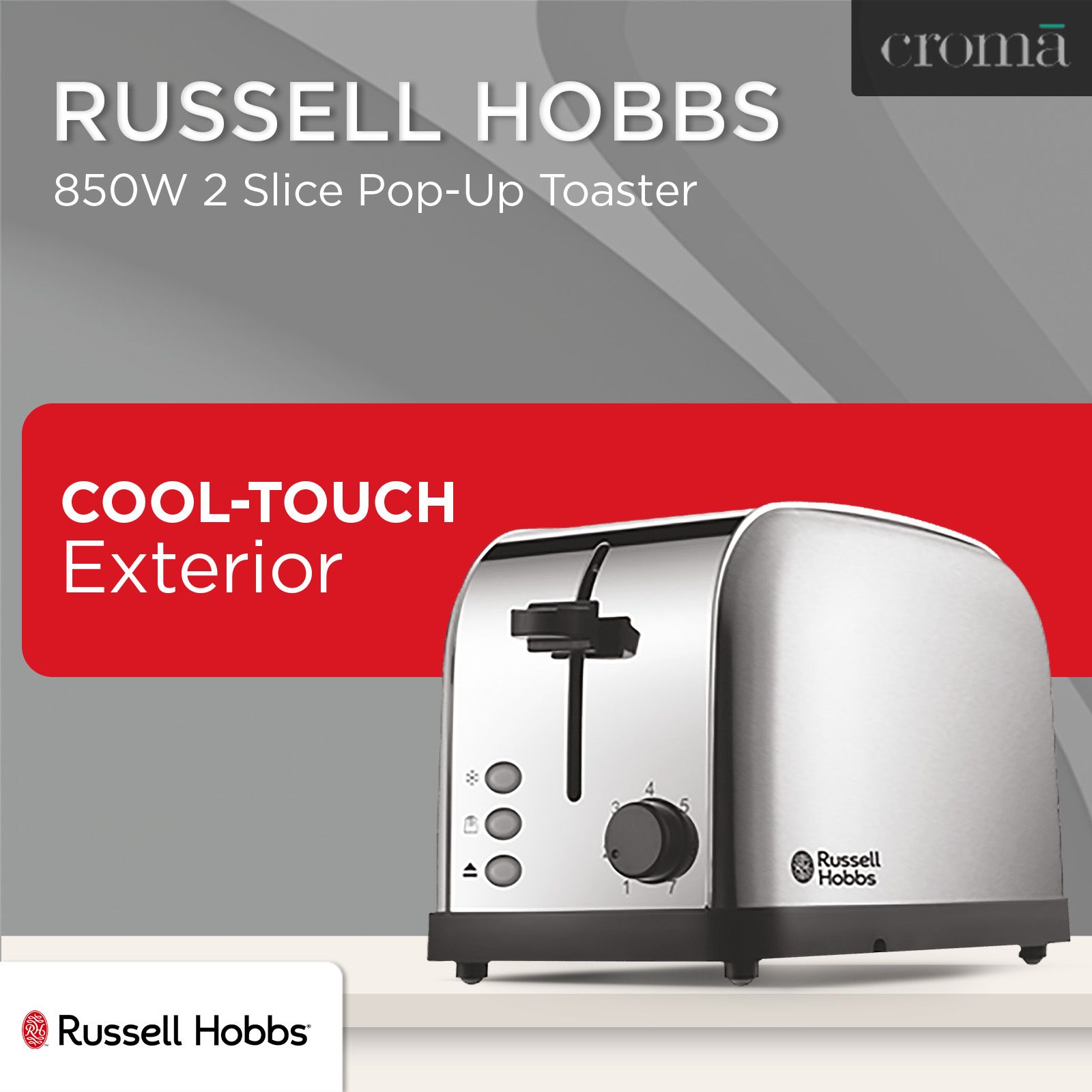 Russell Hobbs Futura 850W 2 Slice Pop-Up Toaster with Removable Crumb Tray (Silver) Russell Hobbs Futura 850W 2 Slice Pop-Up Toaster with Removable Crumb Tray (Silver)_14