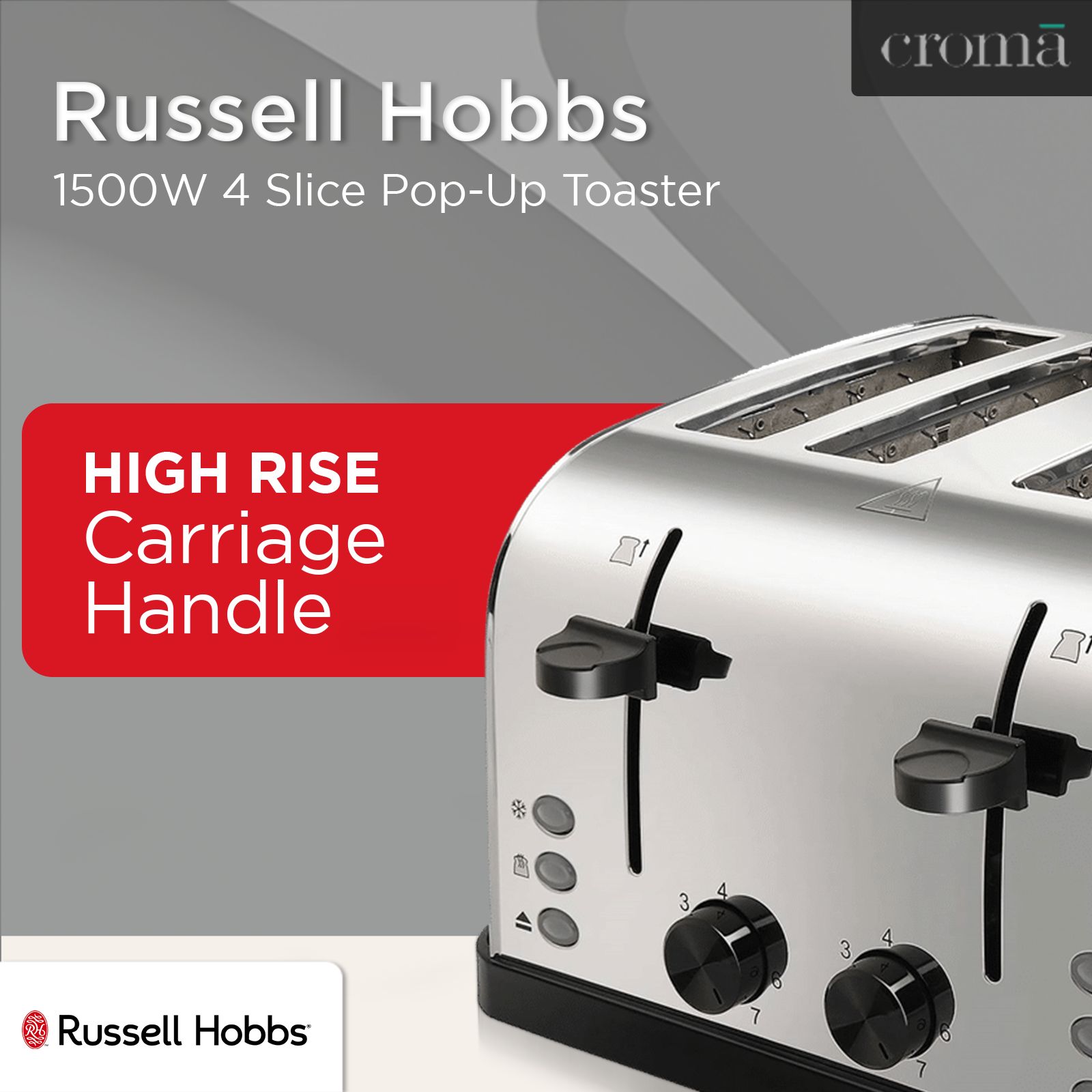 Russell Hobbs 1500W 4 Slice Pop-Up Toaster with Dual Browning Control (Silver) Russell Hobbs 1500W 4 Slice Pop-Up Toaster with Dual Browning Control (Silver)_16