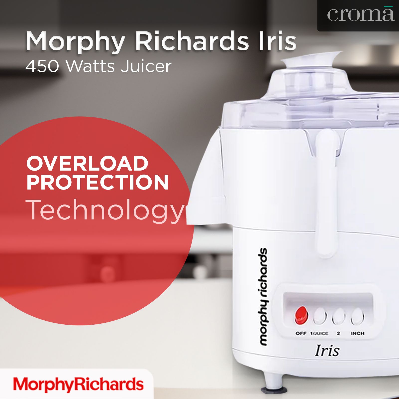 morphy richards Iris Juicer 450 Watts Juicer (Overload Protector, White)_5
