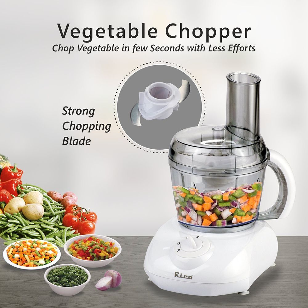 Rico Food Factory 400 Watt Food Processor with 2 Blades (White)_9