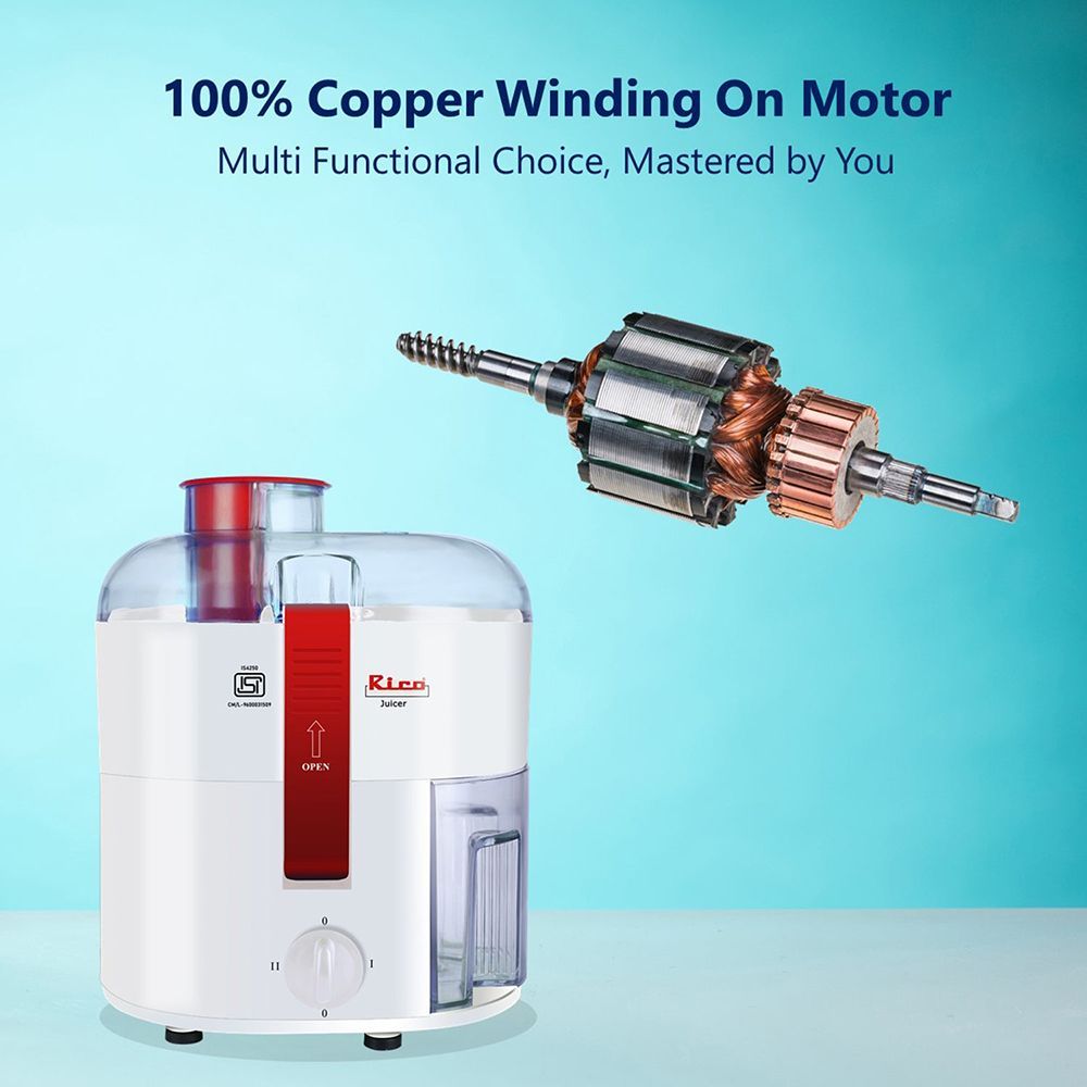 Rico 350 Watt Centrifugal Juicer (15000 RPM, Super Powerful Motor, White)_4