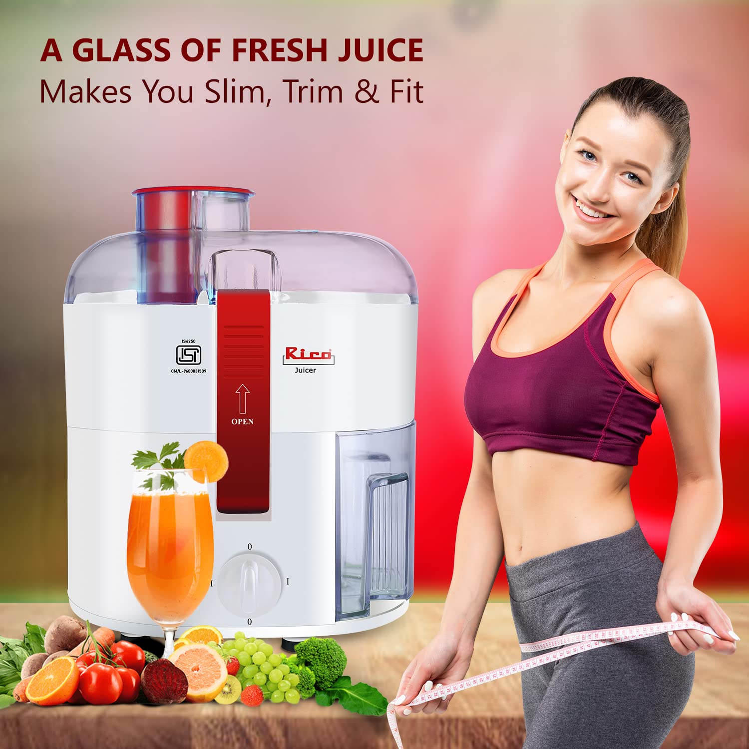 Rico 350 Watt Centrifugal Juicer (15000 RPM, Super Powerful Motor, White)_10