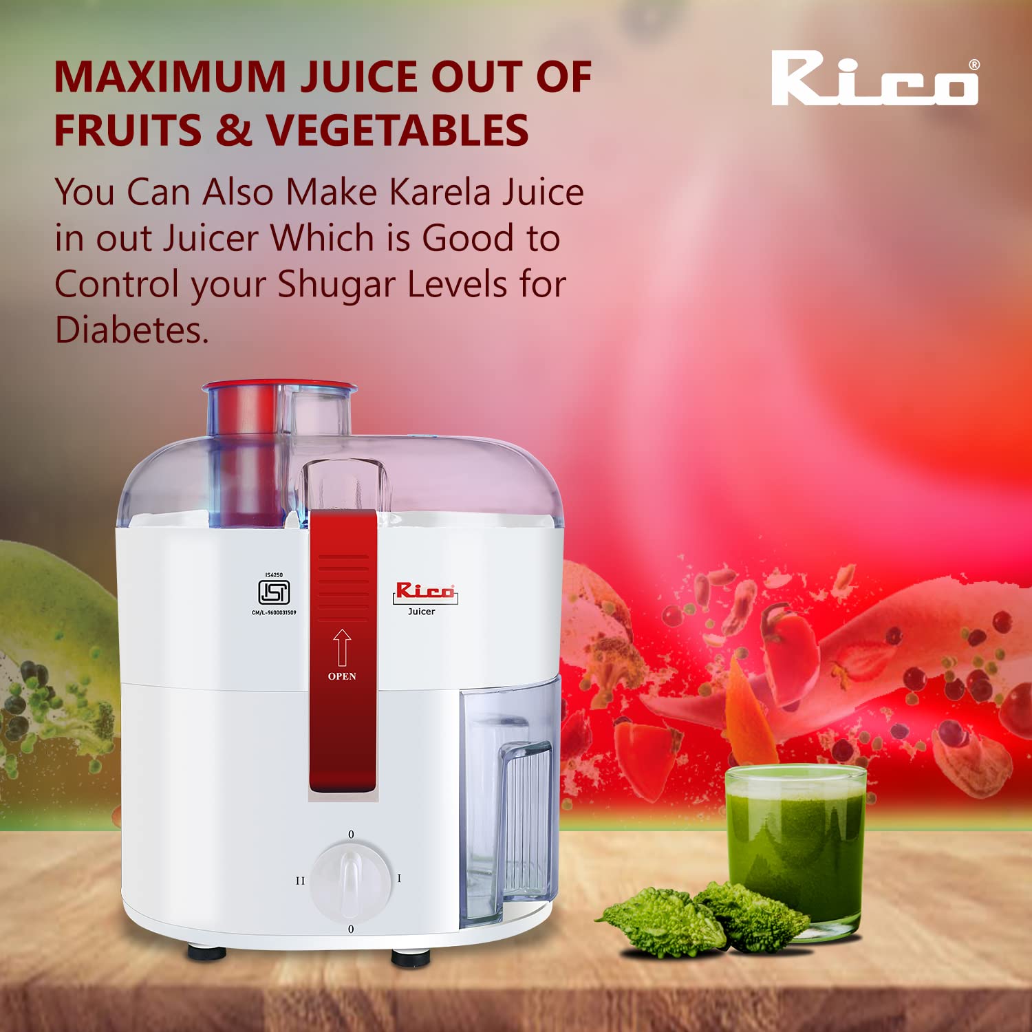 Rico 350 Watt Centrifugal Juicer (15000 RPM, Super Powerful Motor, White)_11