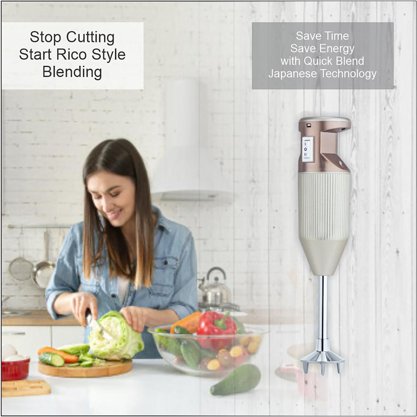 Rico HB1809 150 Watt 2 Speed Hand Blender with 4 Attachments (Speed Selector Control, White) Rico HB1809 150 Watt 2 Speed Hand Blender with 4 Attachments (Speed Selector Control, White)_5