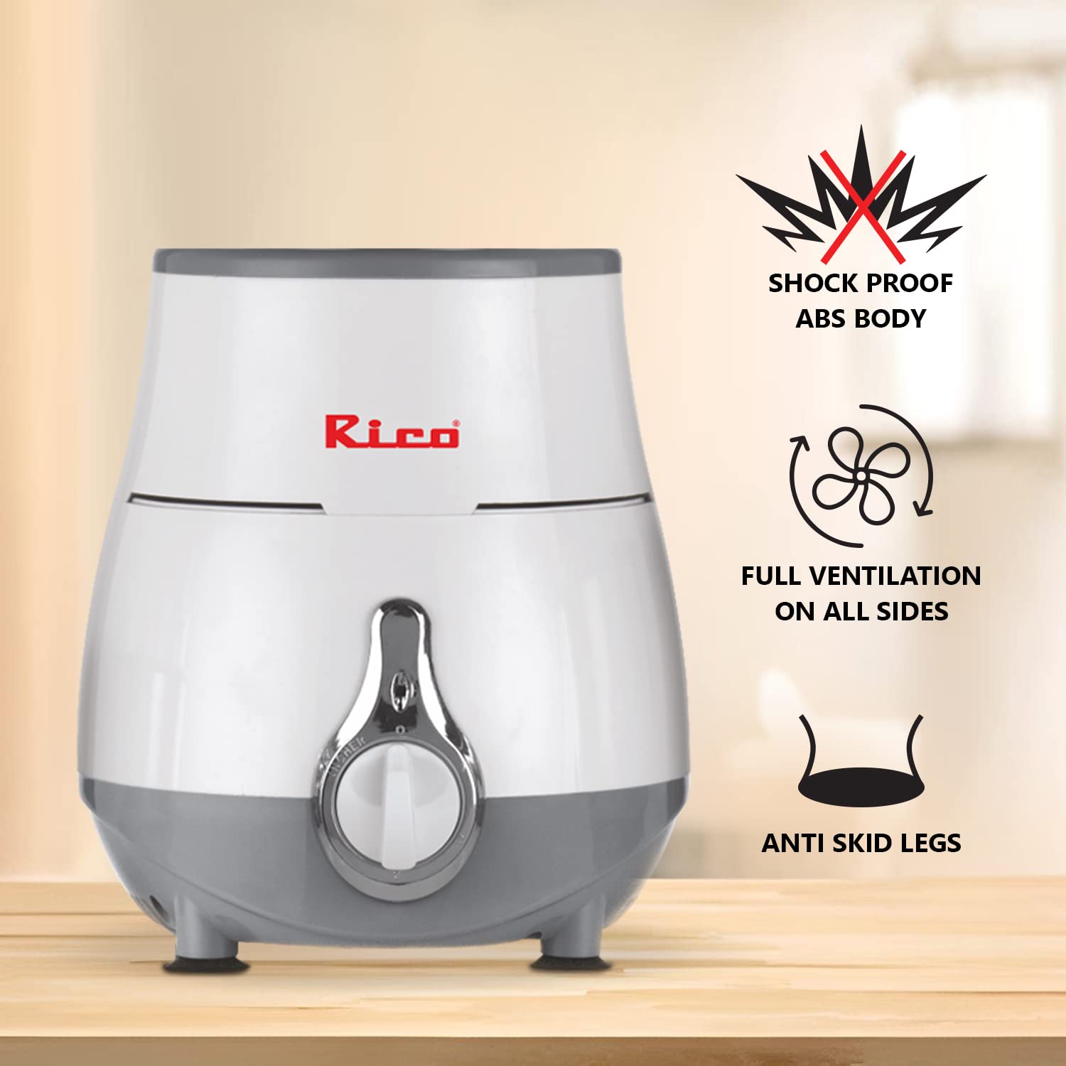 Rico 750 Watt 3 Jars Mixer Grinder (18000 RPM, Overload Protection, White)_10