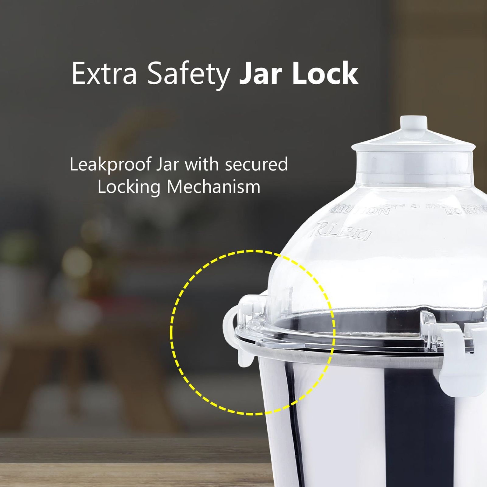 Rico 750 Watt 3 Jars Mixer Grinder (18000 RPM, Overload Protection, White)_13